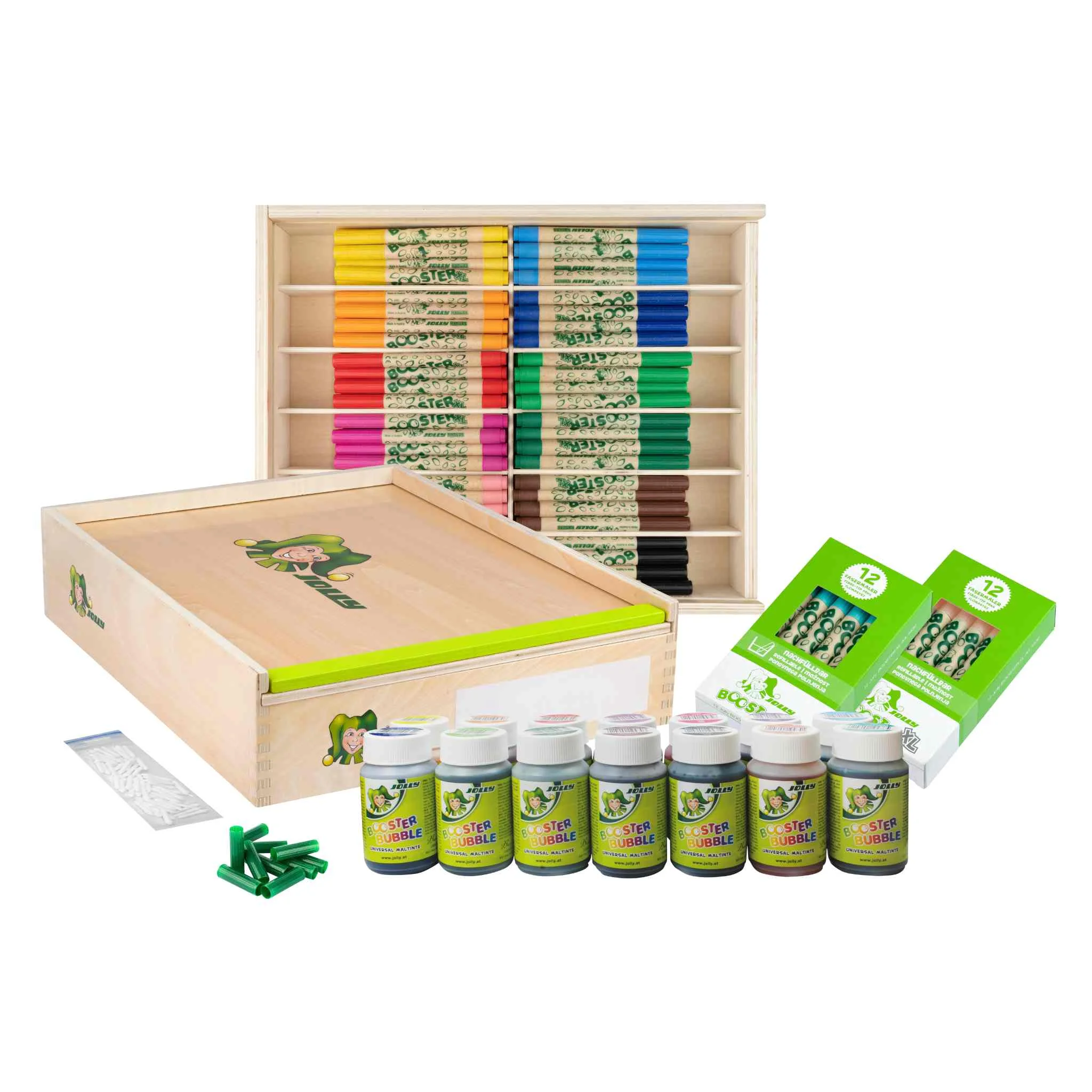 Kunststoff Kreide, Schulkreide, Buntstifte, Schubladen-Kästen, Malerset