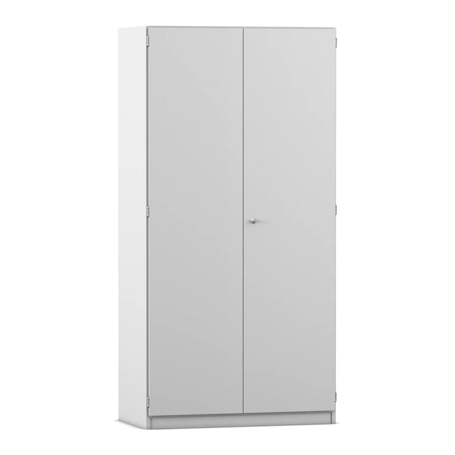 Schrank, Garderobenschrank, Zweitürig, Metall, grau