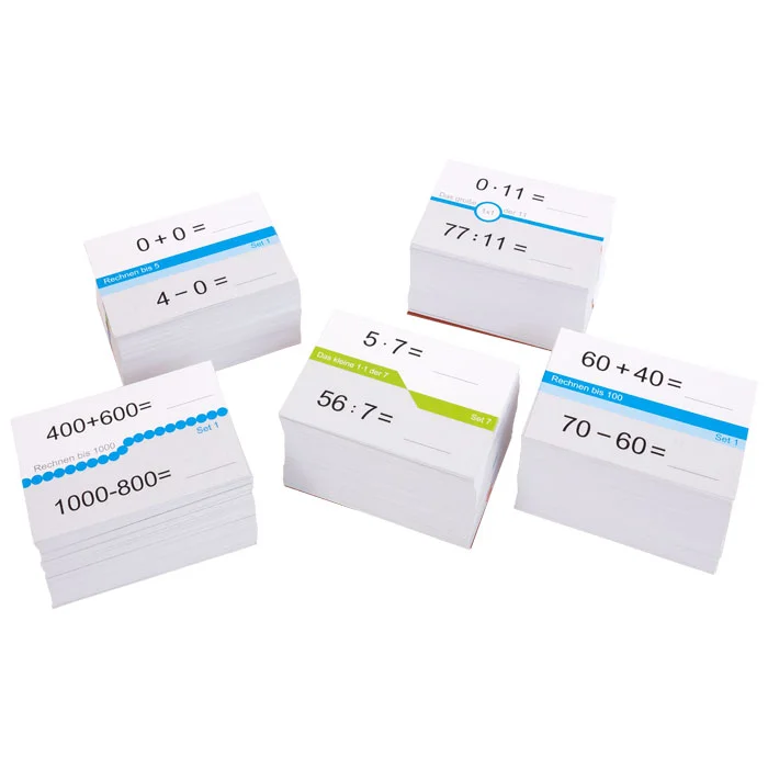 Kärtchen, Begriffe, Mathematikkarten, Additionskarten, Subtraktionskarten