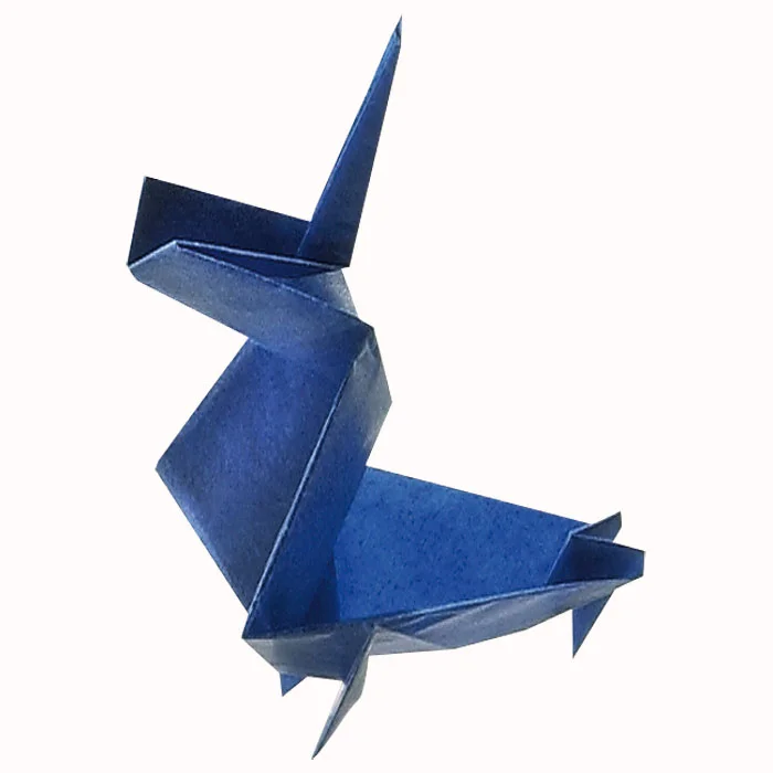 origami, papierkunst, blau, geometrie, tier