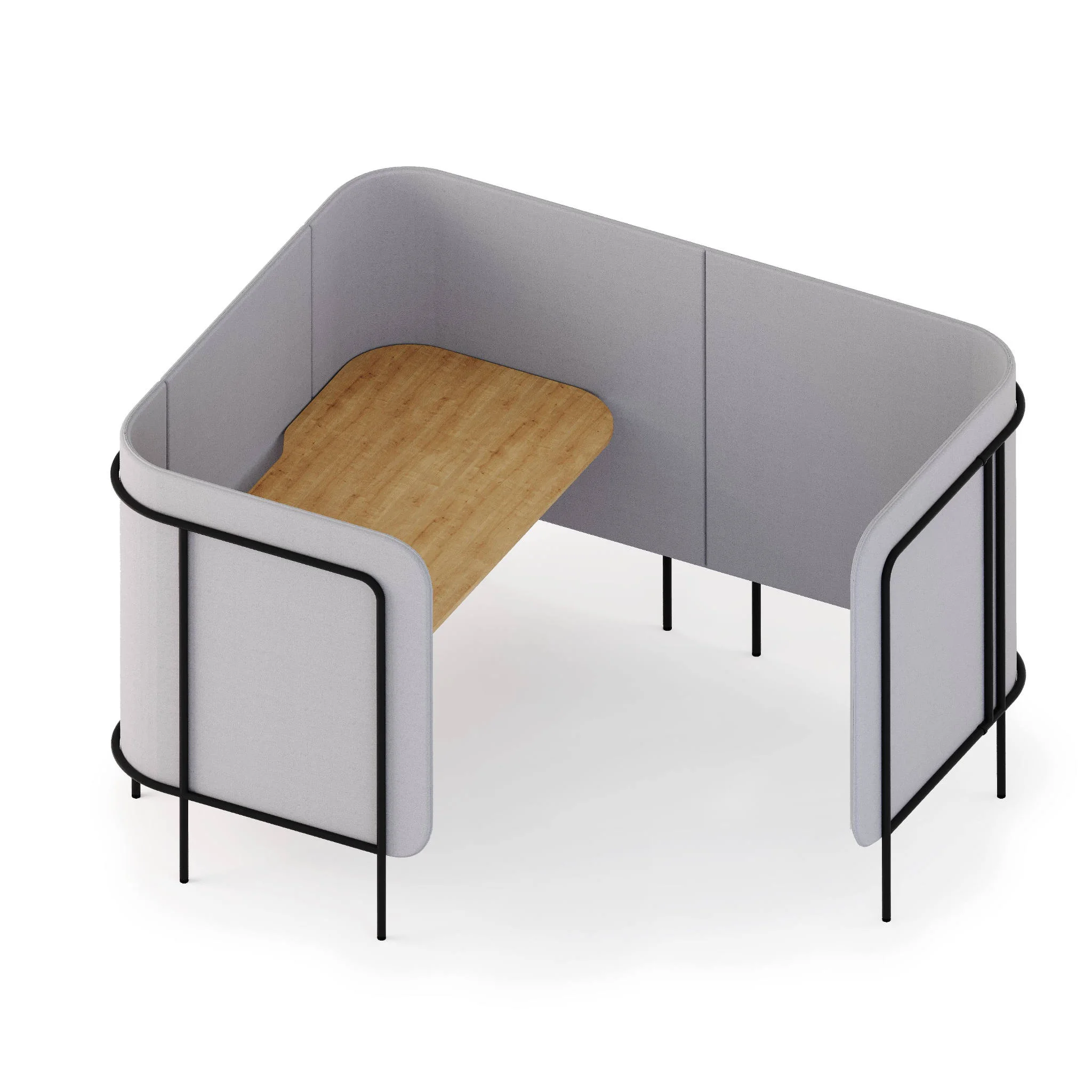 Schreibtisch-Kabine, Trennwand, Arbeitsplatz, Holztischplatte, Stahlgestell