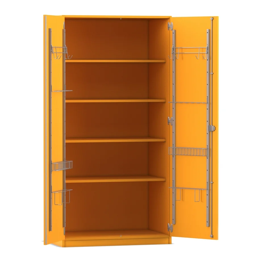 Garderobenschrank, Metallregal, Hängeschrank, gelb, Schrank mit Regalen