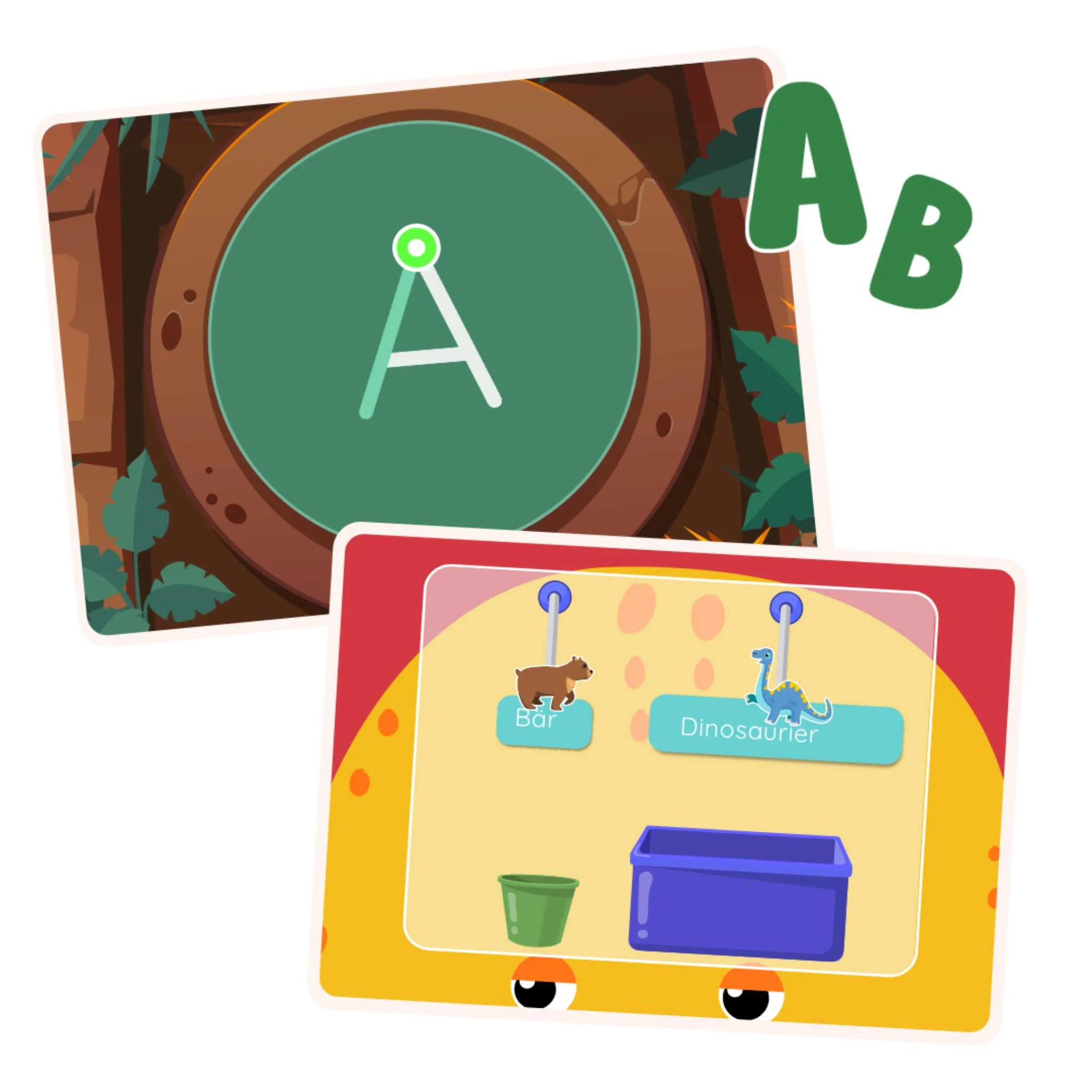 Alphabet, Buchstabe A, Wald, Bildung, Lernkarte