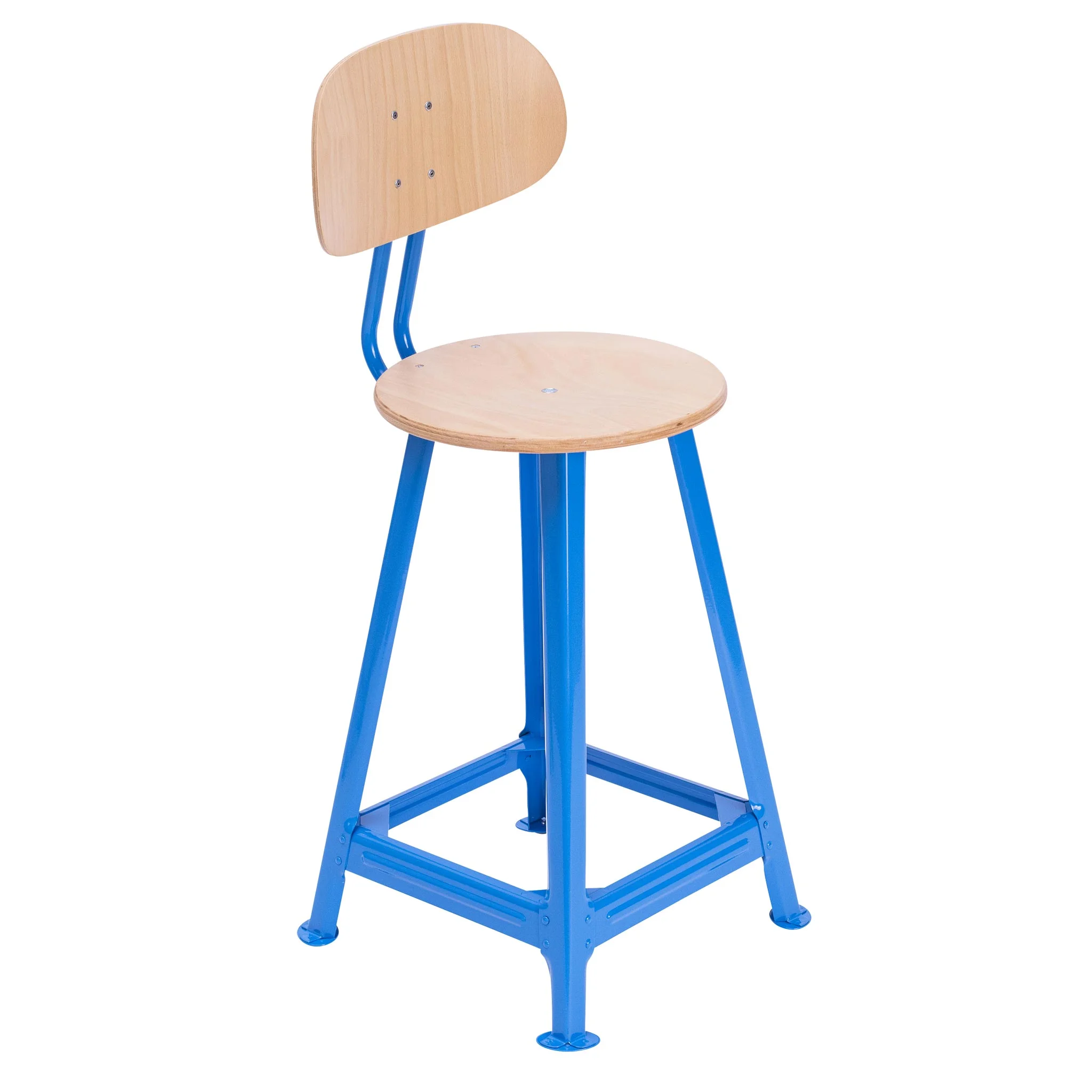 Bandstahlhocker mit Lehne, 45 cm