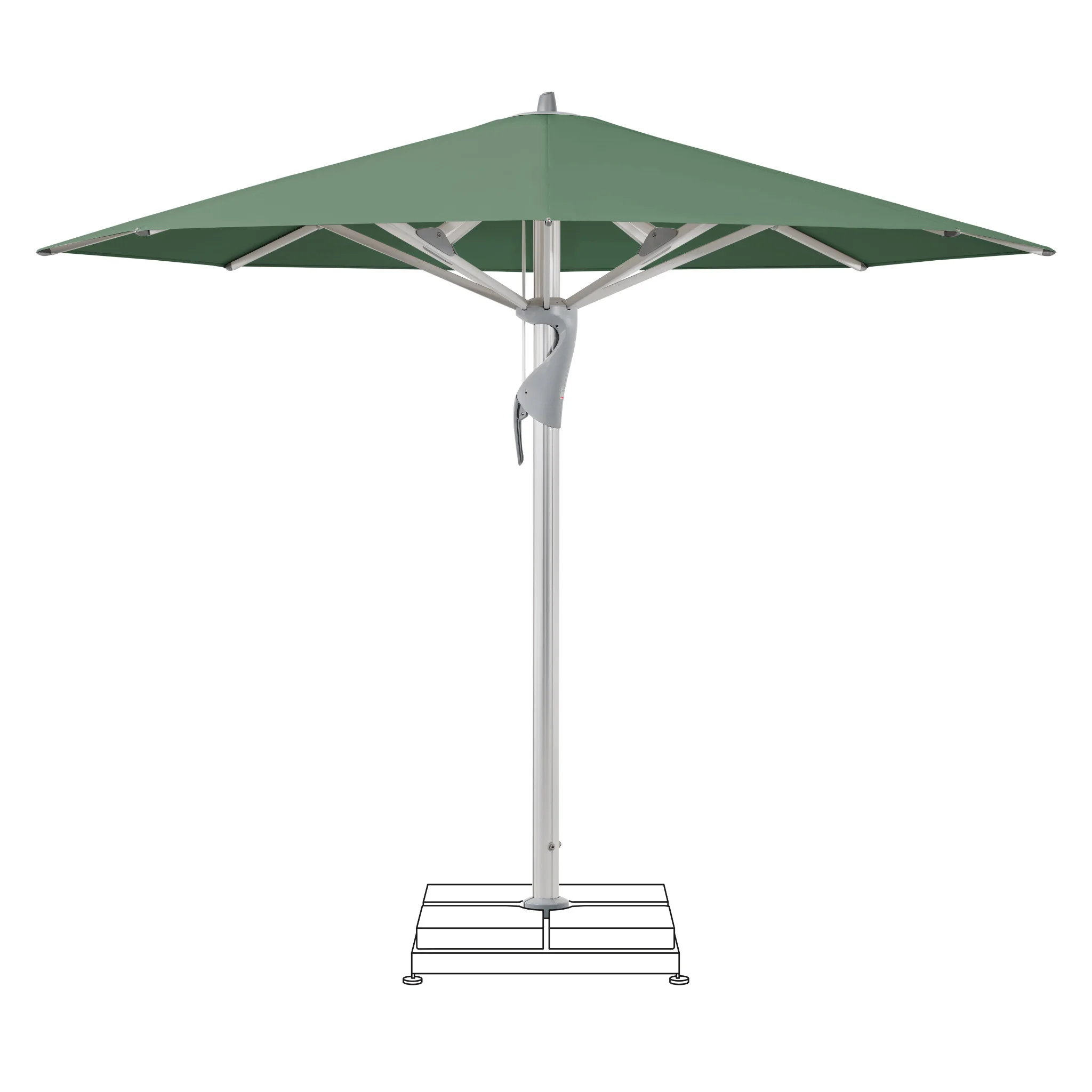 Sonnenschirm, Grün, Schirmständer, Aluminium, Klimmerschirm