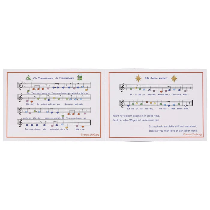 musikalische Noten, Blattmusik, Textzeilen, Violinschlüssel, bunte Noten