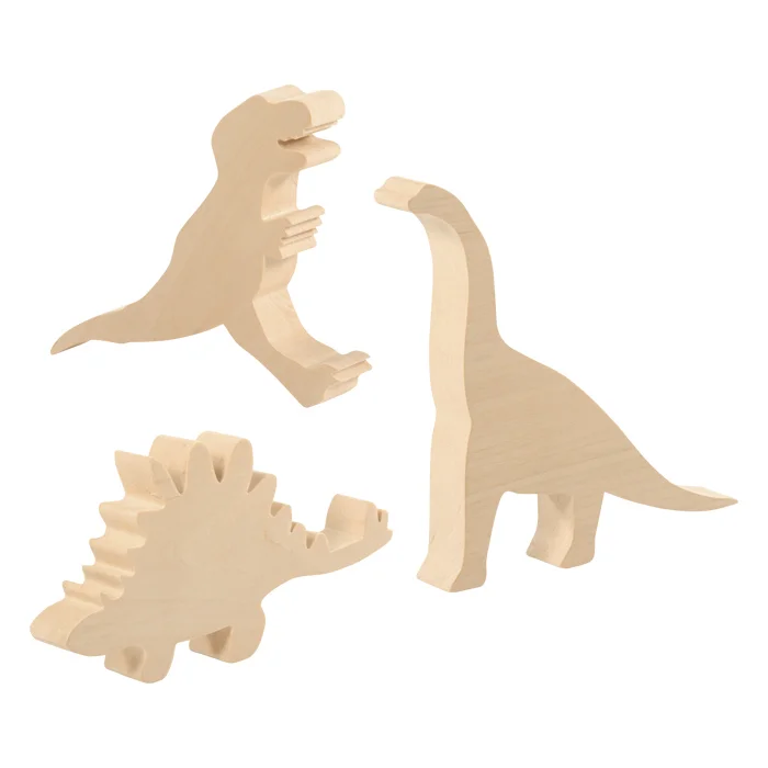Holzspielzeug, Dinosaurier, Kammmodell, Holzfigur, Naturholz