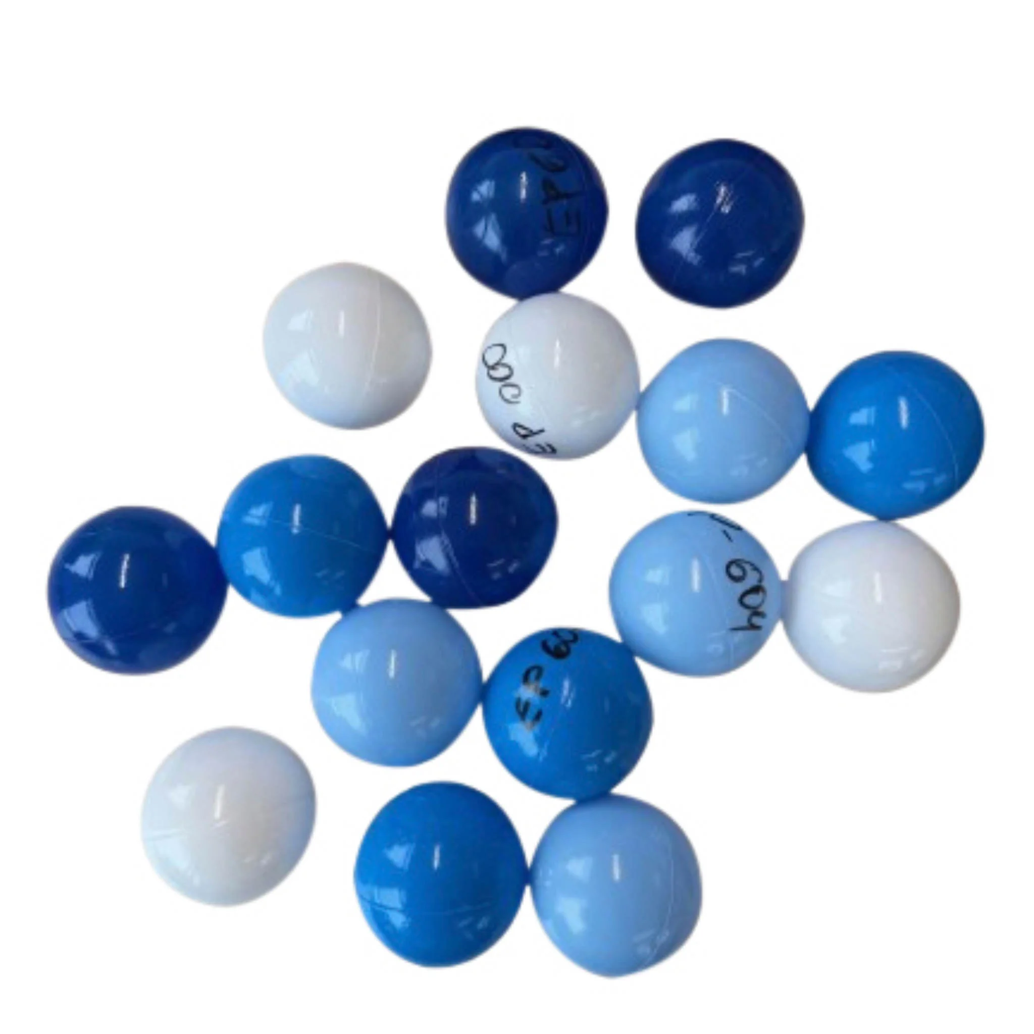 Spielbälle, Kunststoff, Blau-weiß, Glänzend