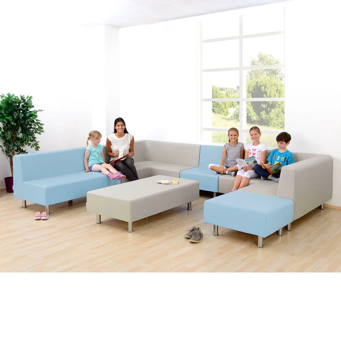Wohnzimmermöbel, Sofa-Gruppe, Ecksofa, blau, Sammelstaubfrei