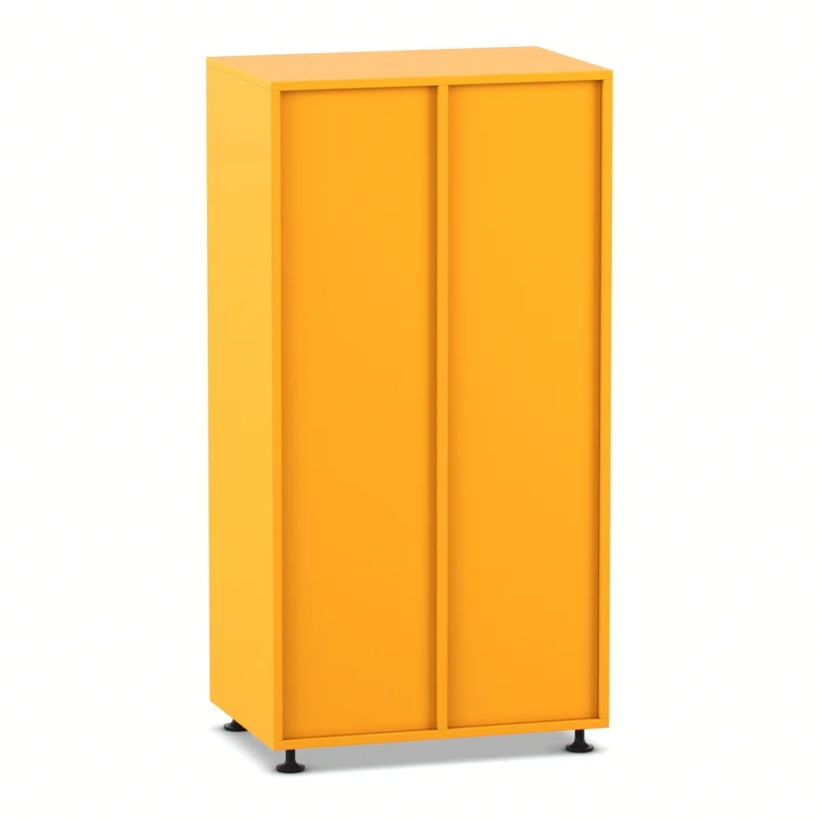 Schrank, Schwebende Türen, Garderobe, Metallstoff, orange