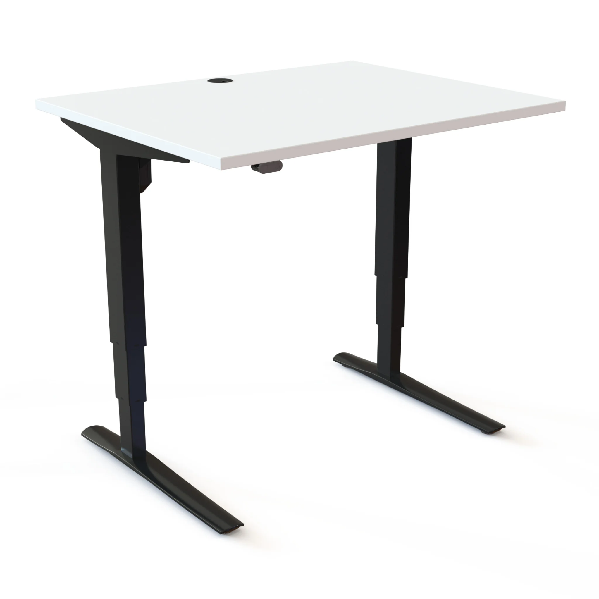 Schreibtisch, Elektrisch höhenverstellbar, White desk, Kabelmanagement, Metallbeine