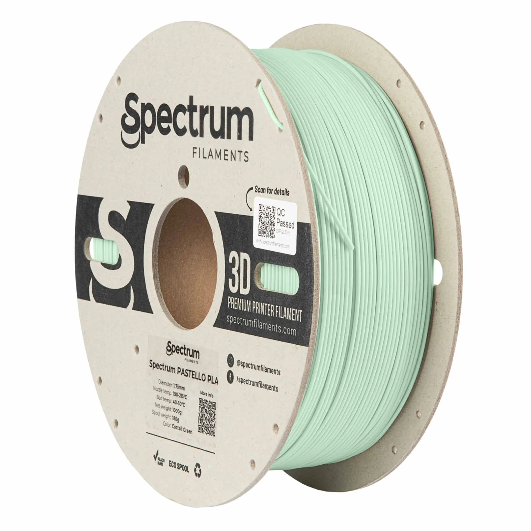 3D, Filament, Mintgrün, PLA, Spule