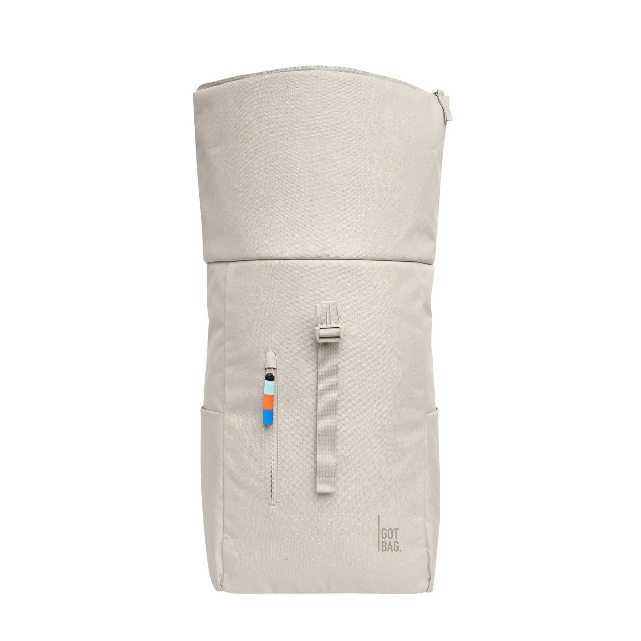 Rucksack, Pfadfinderrucksack, Tasche, Streifenverschluss, Beige