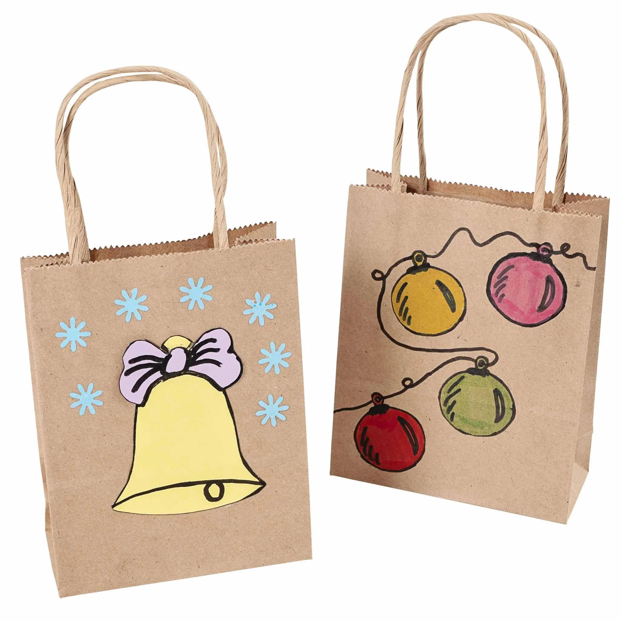 Weihnachtsgeschenk Tüte, Jute Tasche, Kartenaufdruck Glocke, Jutebeutel, Festlicher Stil