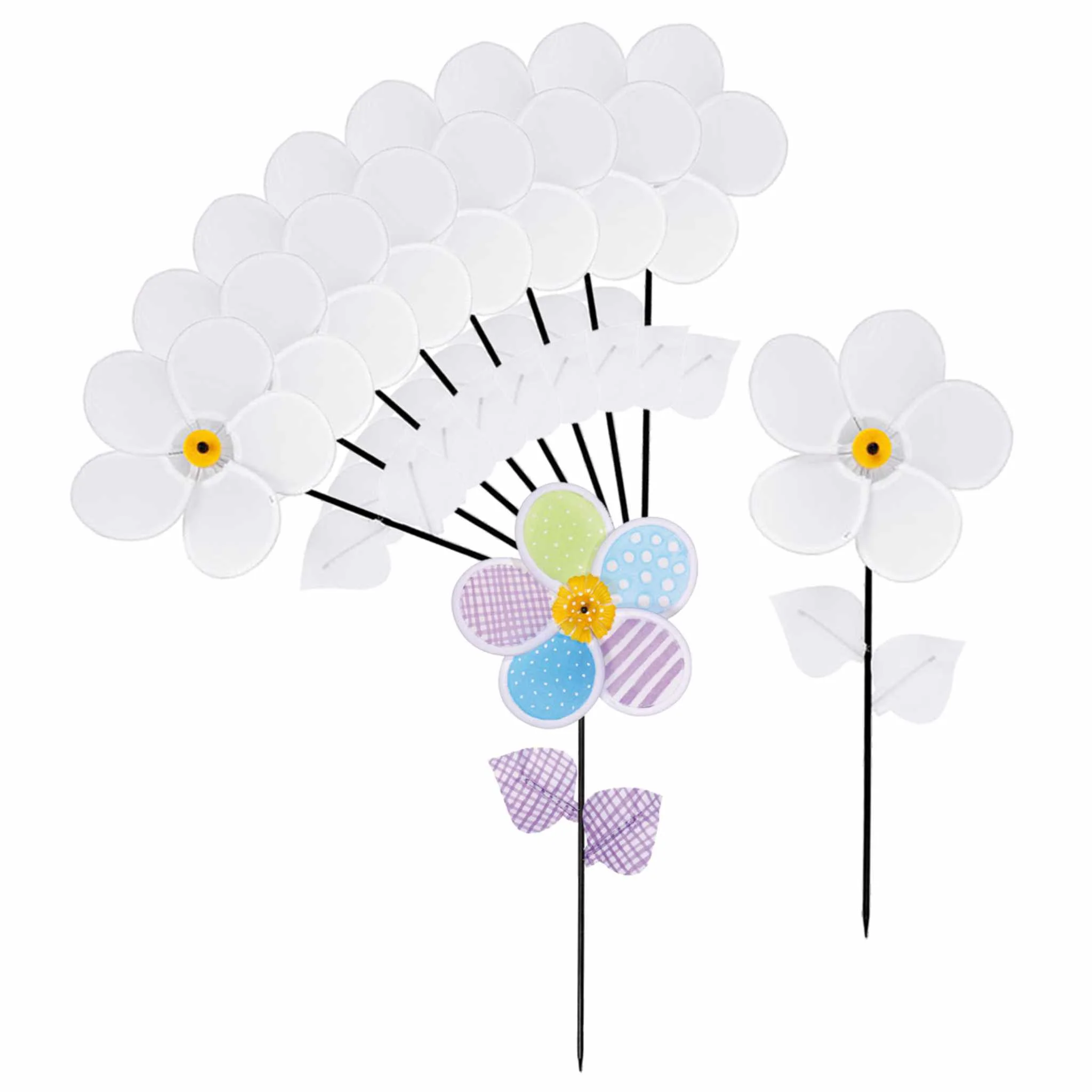 Blumenstecker, Deko-Blumen, Kunstblumen, Pflanzenstütze, Mehrfarbig