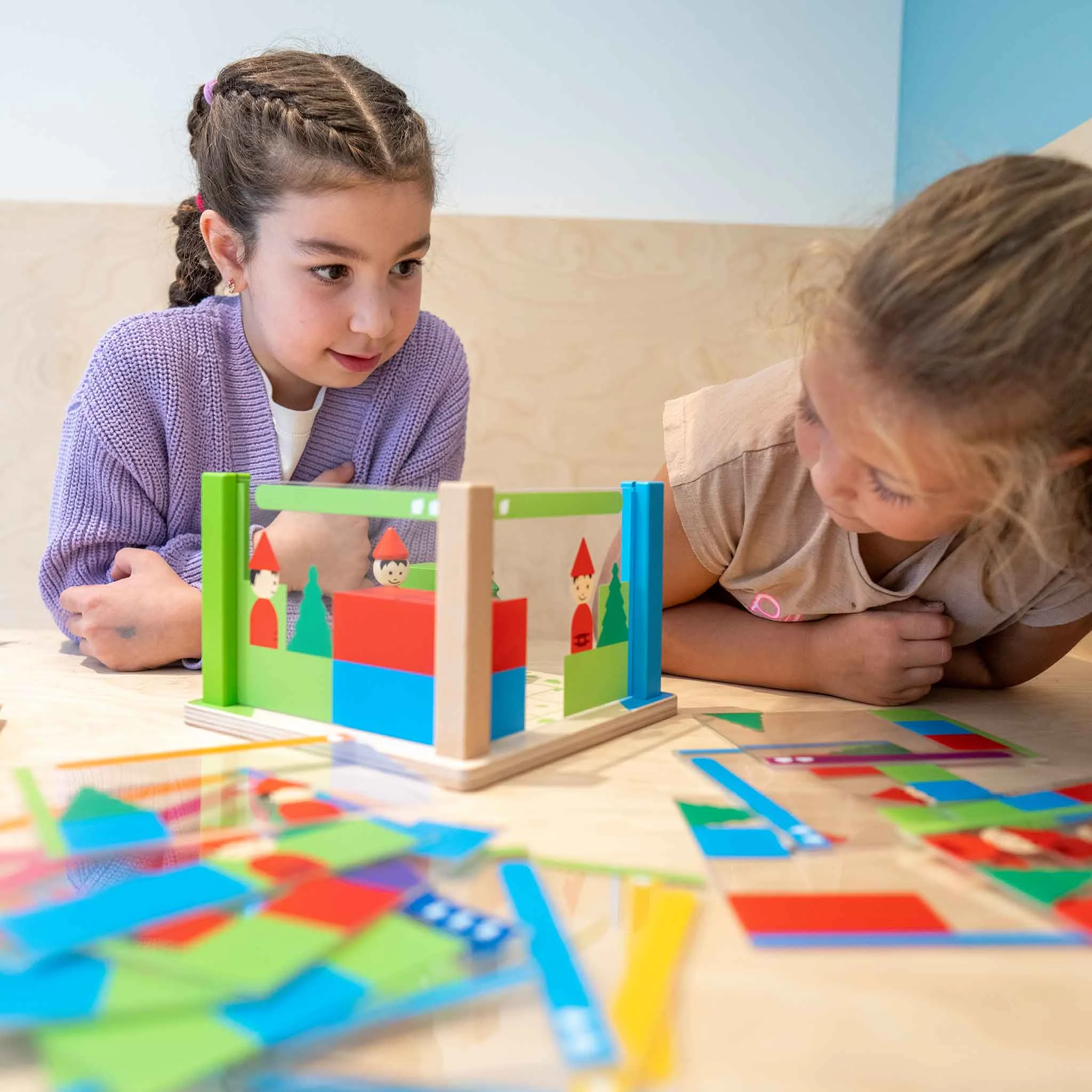 Kinder spielbau, Holzspielzeug, Baukastenspiel, Puzzlespiel, Farbiges Set