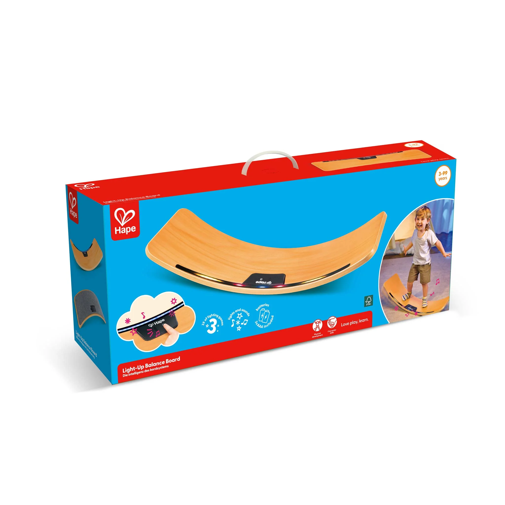 Balance Board, Holz, Geglättet, Kinder, Heller Blau