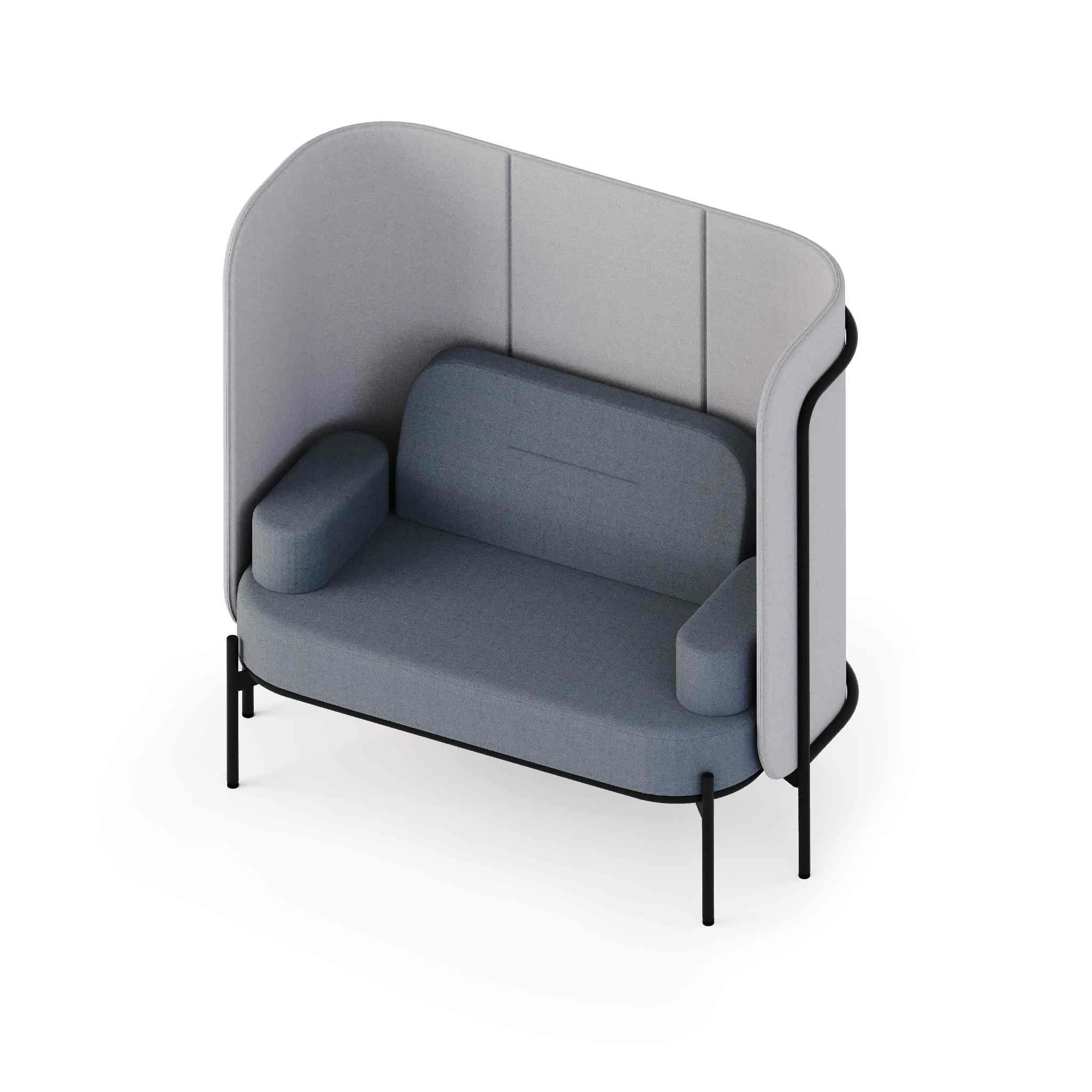 Sessel, Sofa, Raumteiler, Stoffbezug, Grau