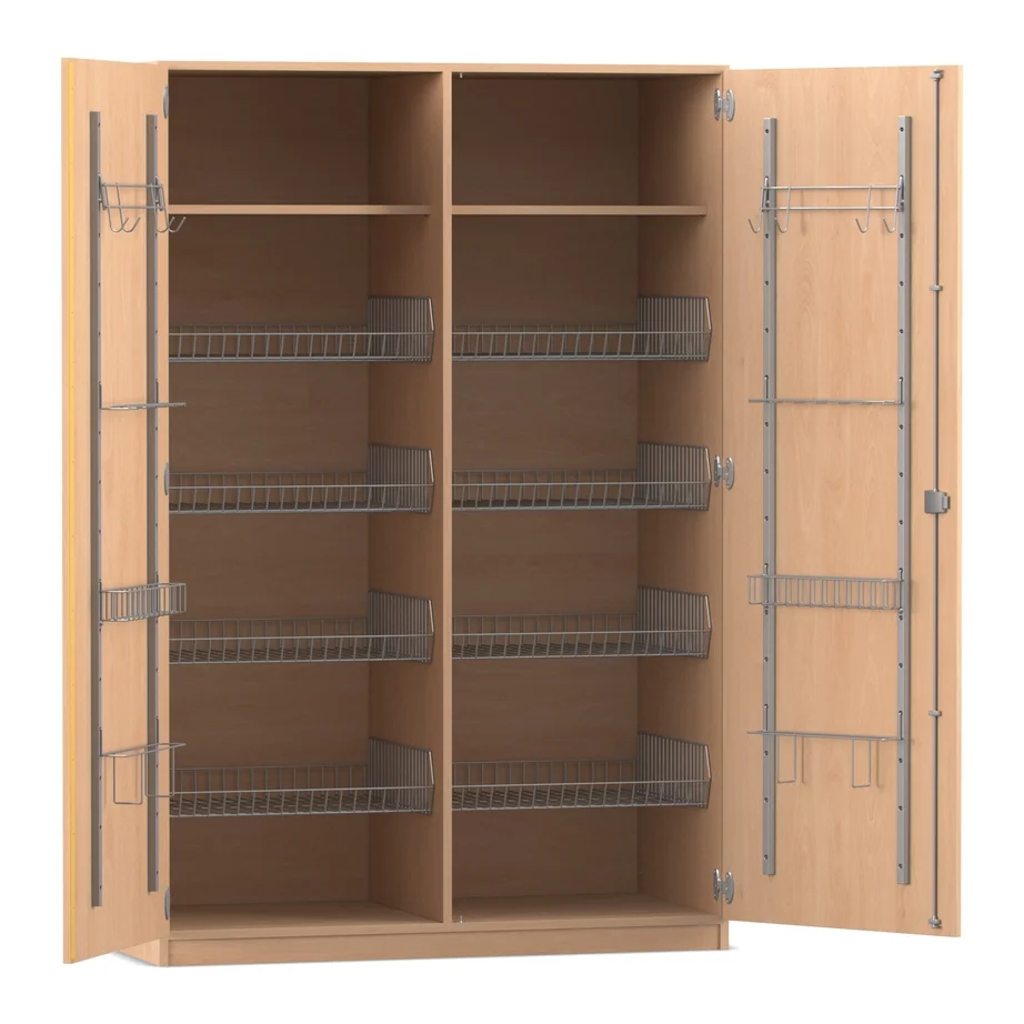 Schrank, Garderobe, Kleiderschrank, Metallbügel, Drehtürenschrank