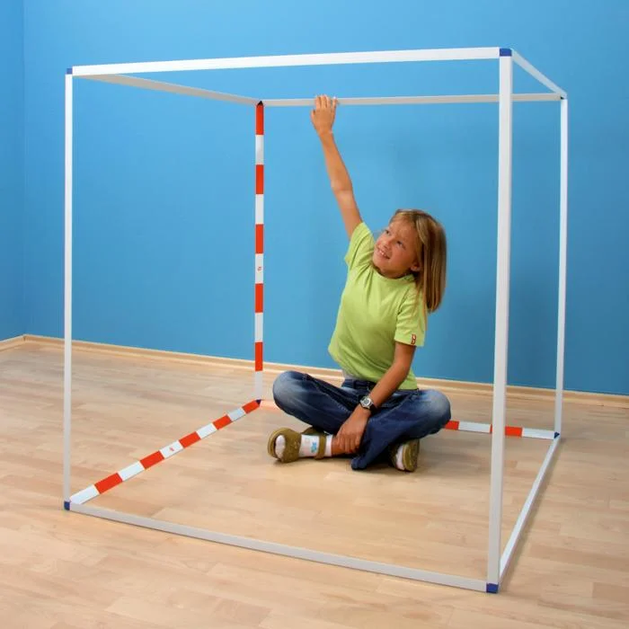 Kinderrahmen, Aufbaukasten, Rahmen aus Metall, Messlatte, Spielkonstruktion