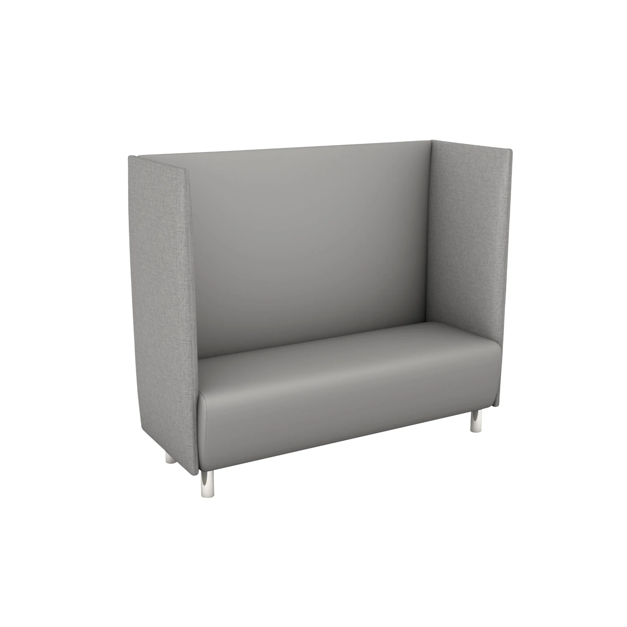 Sesselbank, Sofabank, Hochlehner-Sessel, Grau, Stoffbezug