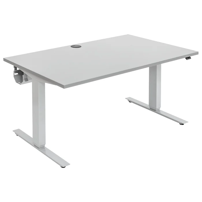Schreibtisch, Stehschreibtisch, elektrisch höhenverstellbar, Metallrahmen, Kabelmanagement