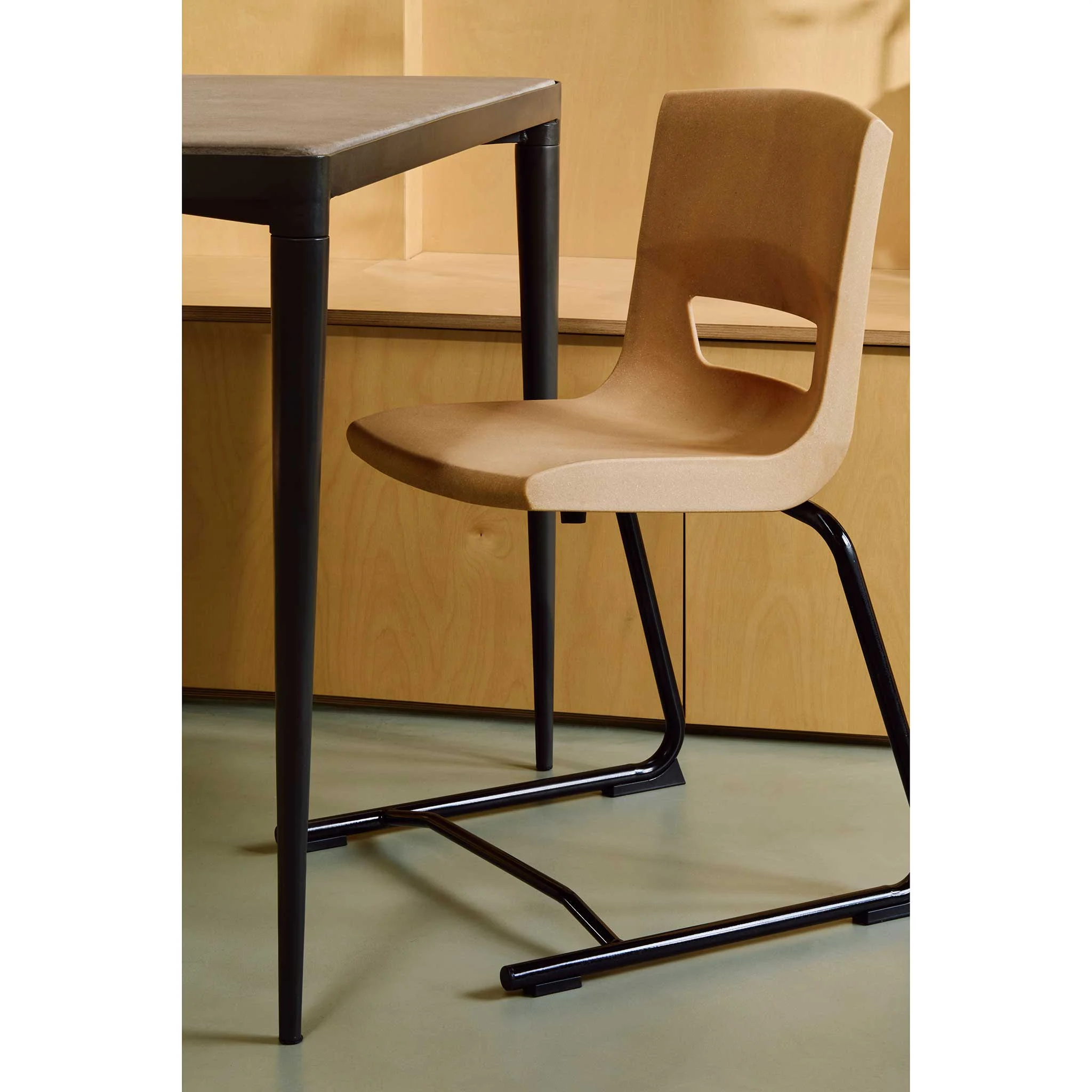 Stuhl, Sessel, Schreibtischstuhl, Beige, Metallbeine