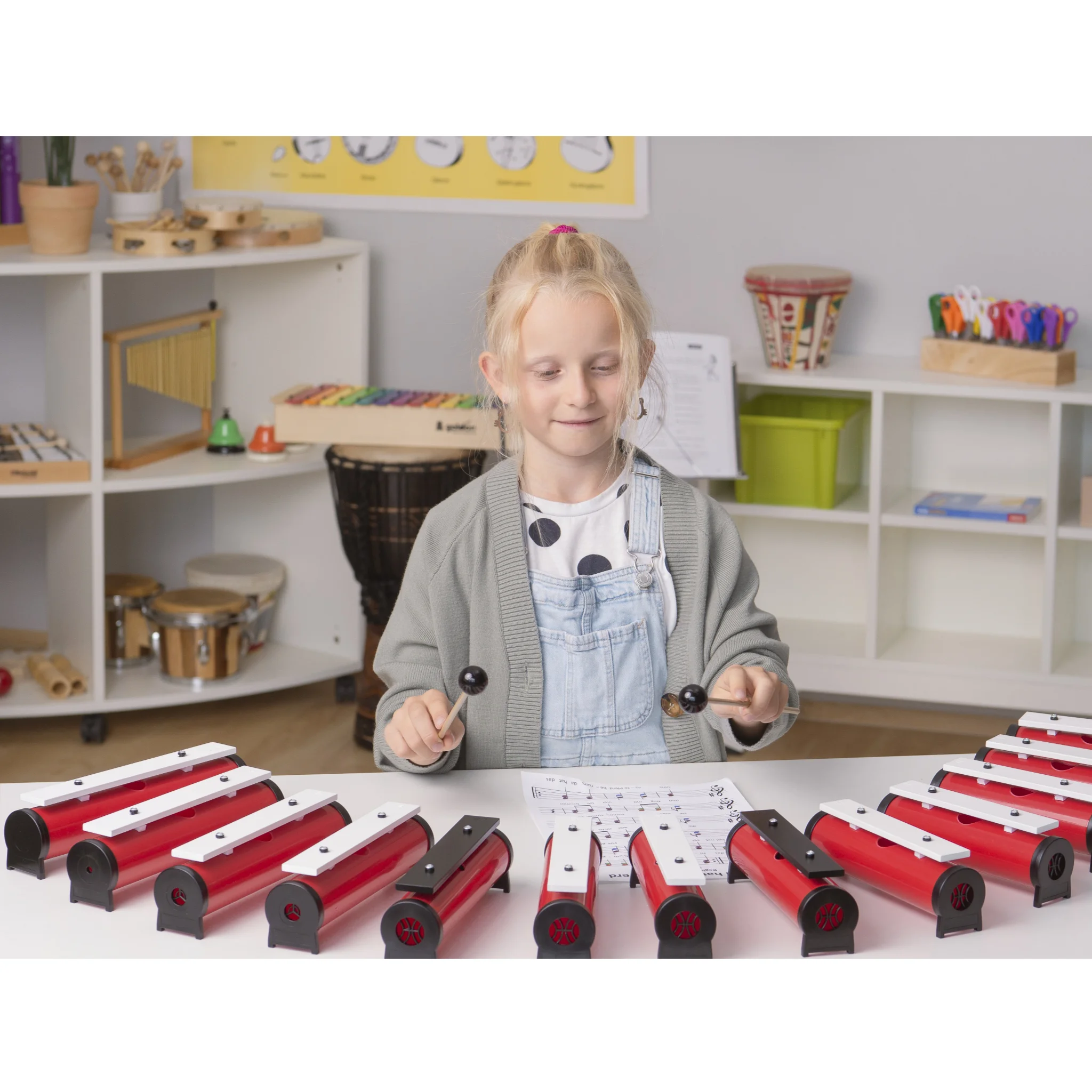 Kinder-Malletinen, Xylophon, Spielzeug-Perkussion, Rot, Musikinstrument