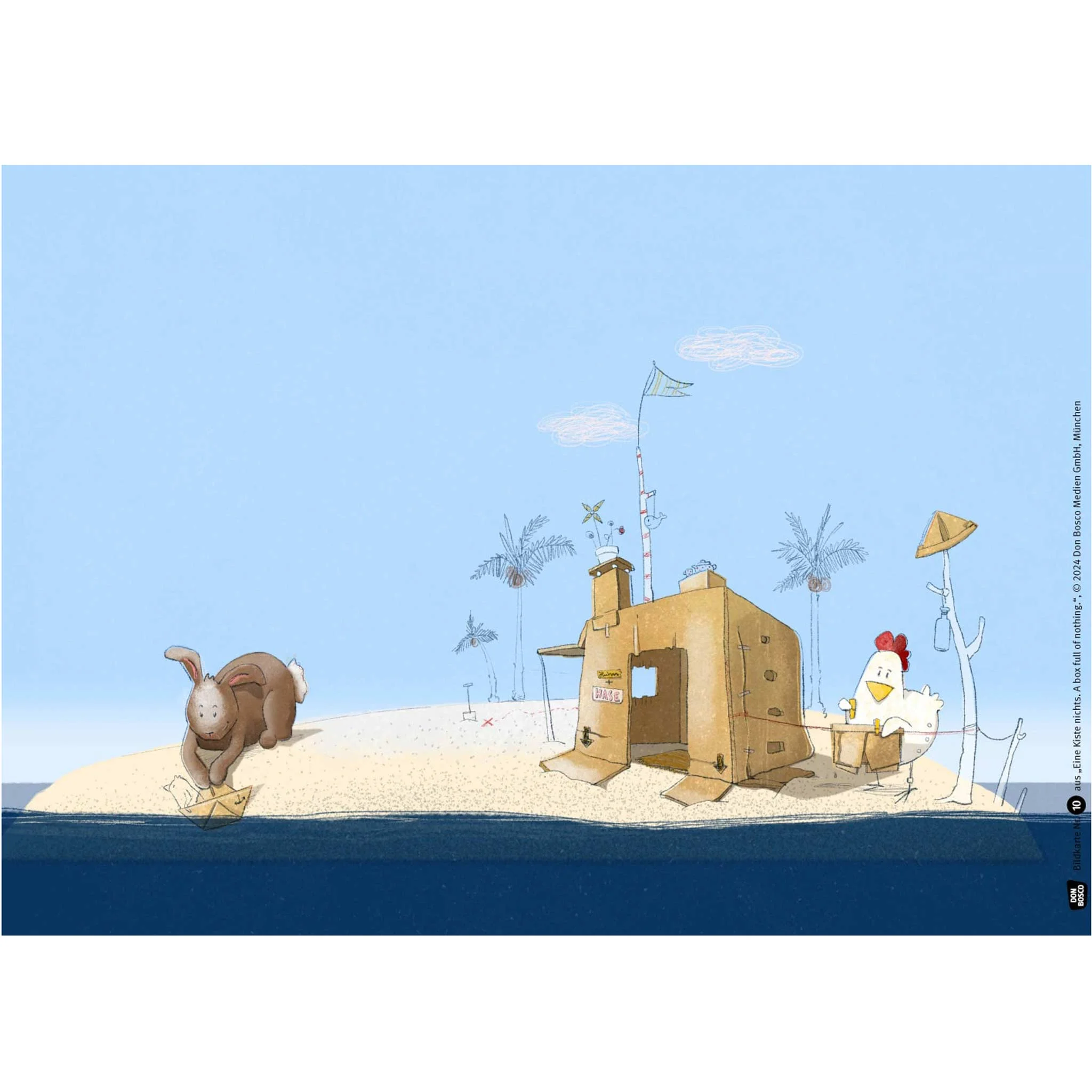 sand Insel, kleines Gebäude, Hase, Küken?, Wassertiefe