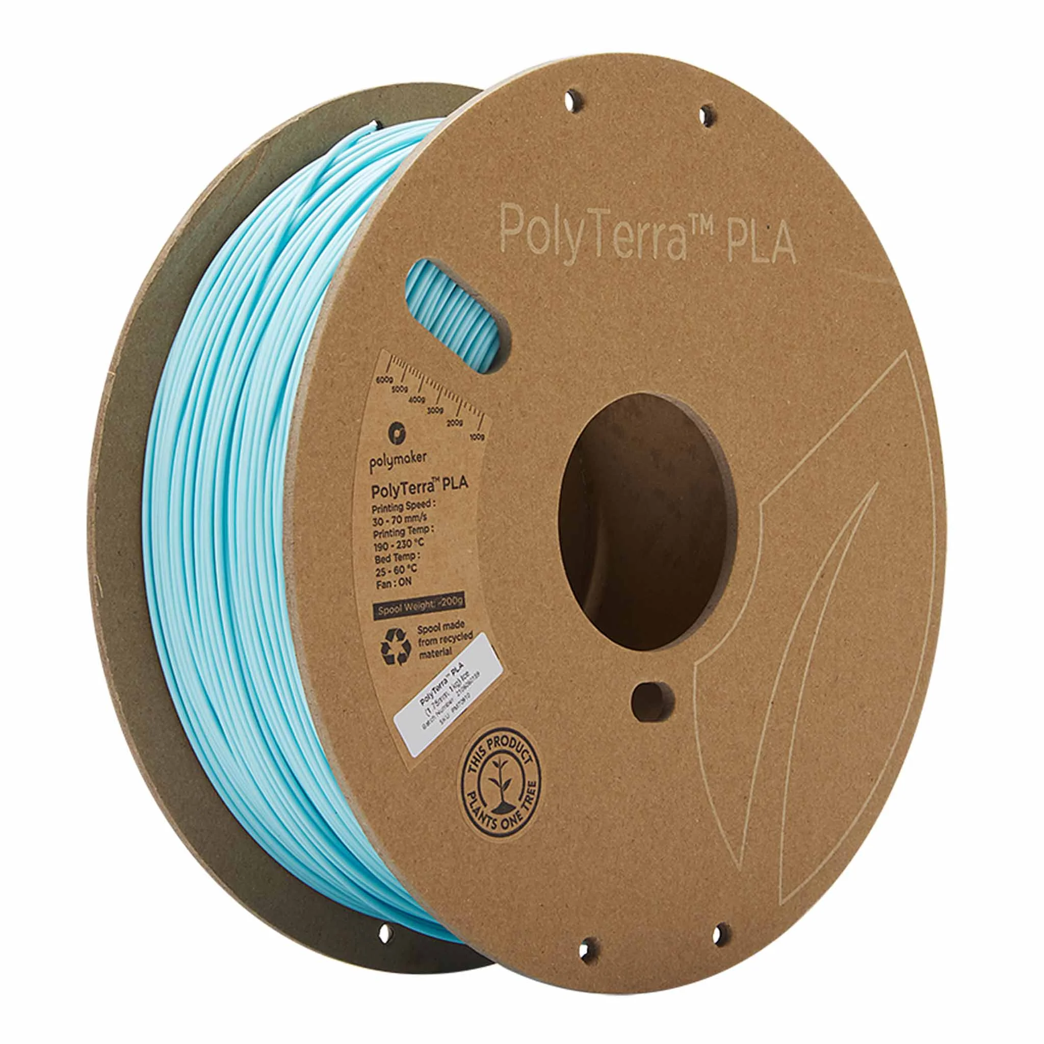PLA-Filament, 3D-Druck-Filament, Türkis, Spule, PolyTerra PLA