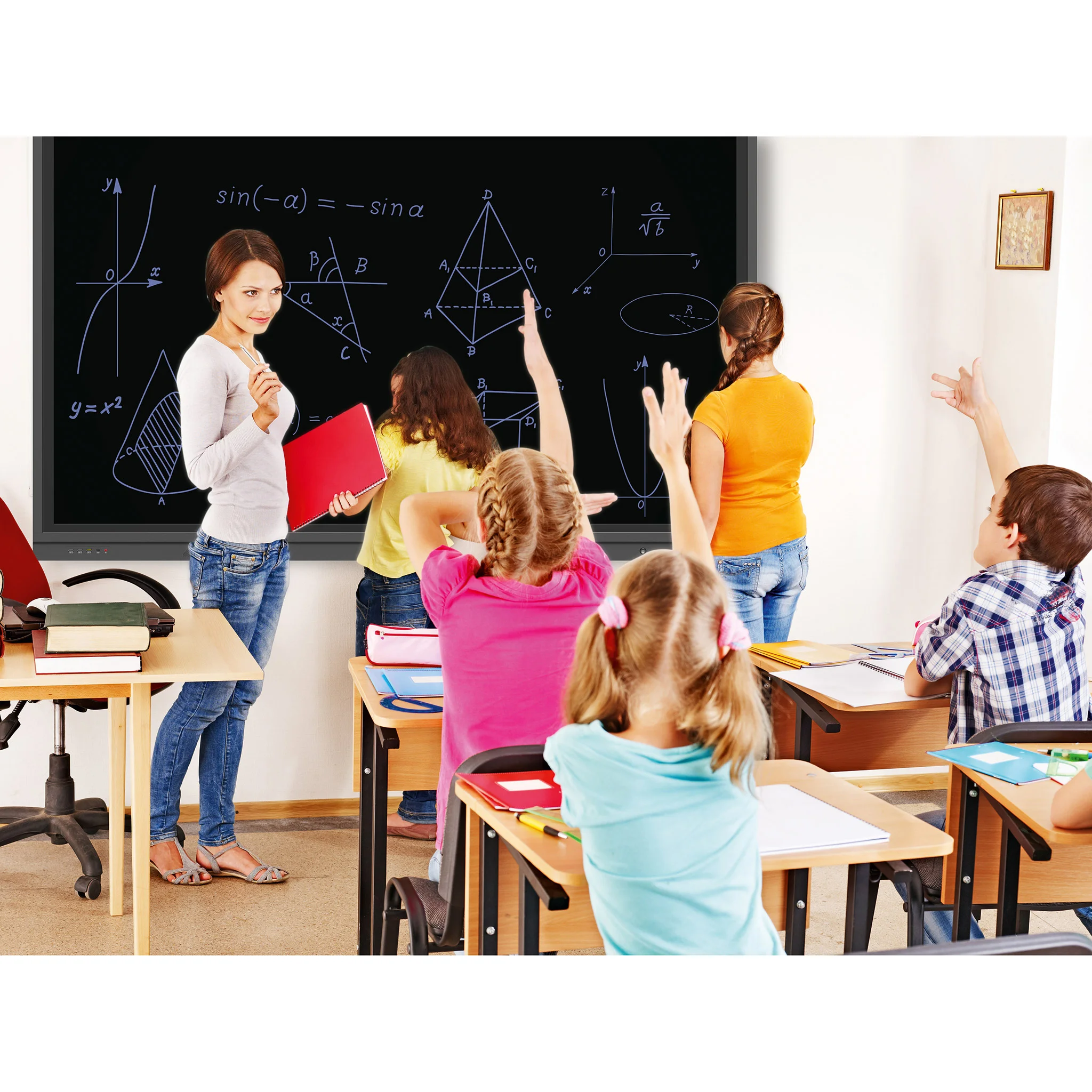 classroom, Tafel, Mathematik, Lehrerin, Schüler