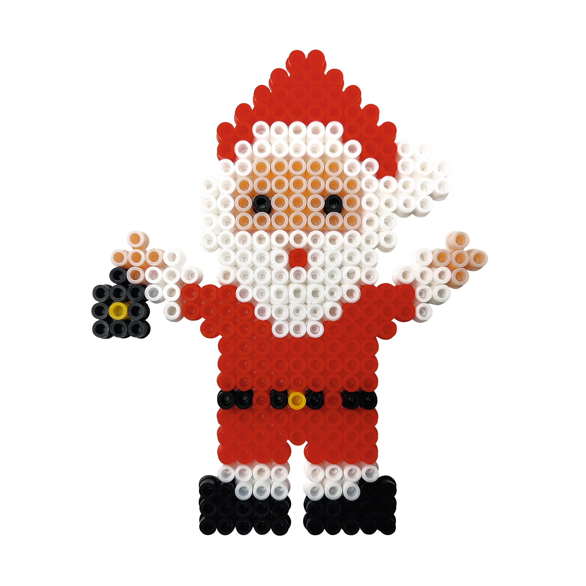 Weihnachtsfigur, Sankt Nikolaus, Perlenfigur, Kunststoffperlen, Weihnachtsdeko