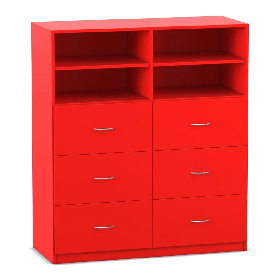 Schrank, Kommode, Regal, rot, MDF