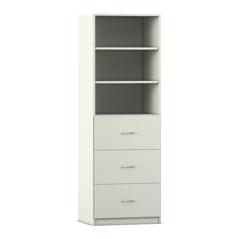 Schrank, Hängevitrine, Regal mit Schubladen, Weißer Schrank, Hänge- und Stauraum