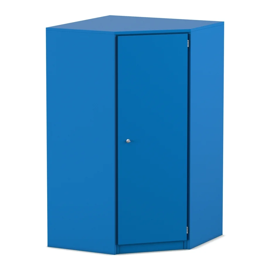 Kleiderschrank, Schrank, Blaue Farbe, Schranktür, Metallknopf