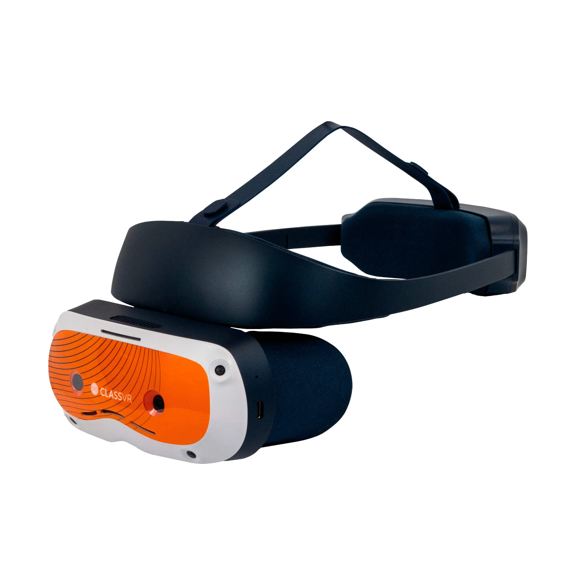VR-Brille, Headset, Virtuelle Realität, Brille, orange Frontpanel