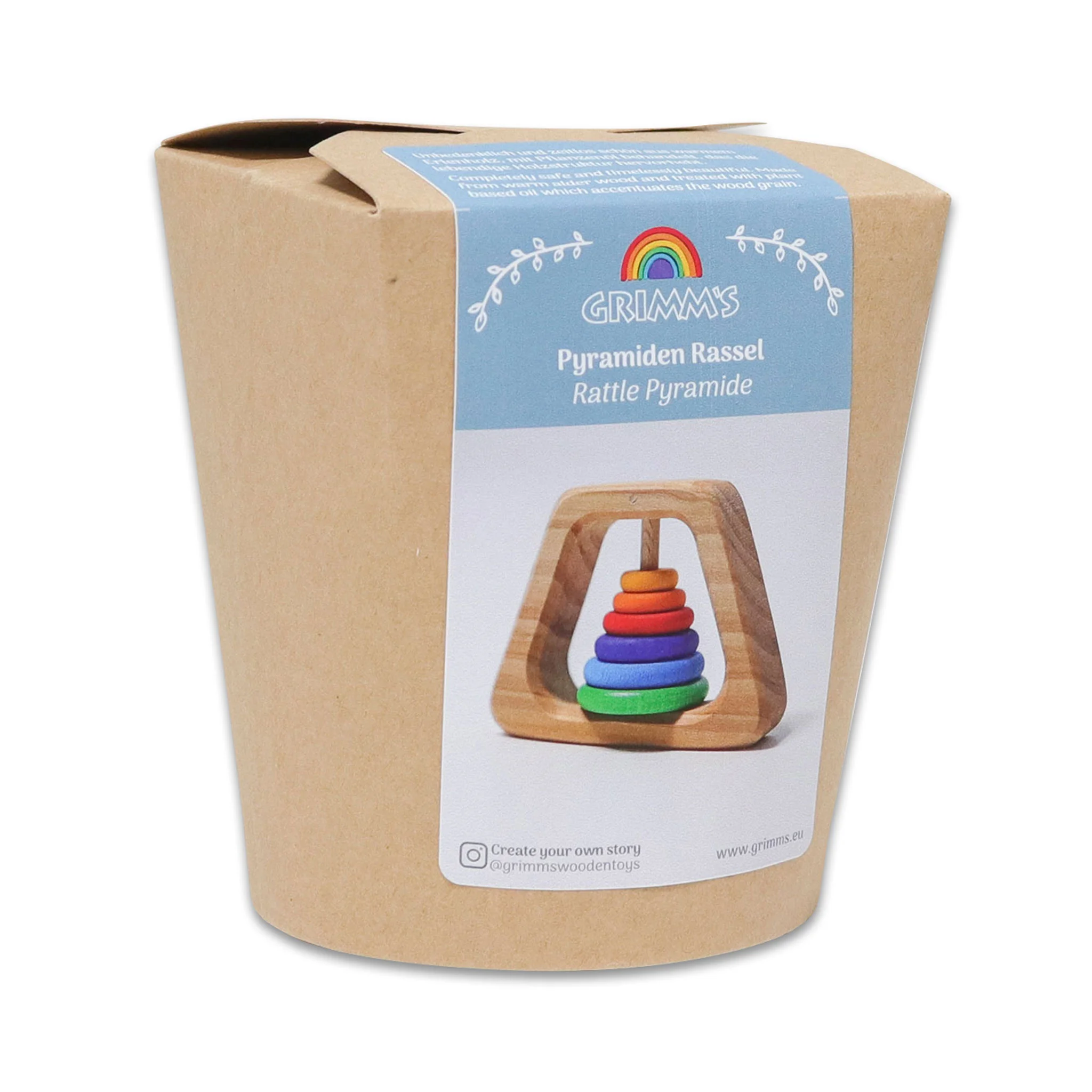Holzspielzeug, Rassel, Pyramidenstab, Ringe stapel, Kinderspielzeug