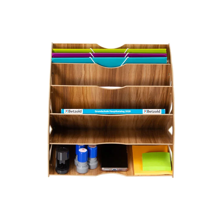 Schreibtischorganizer, Dateiablage, Holzregal, Ordnertrenner, Schreibtischzubehör
