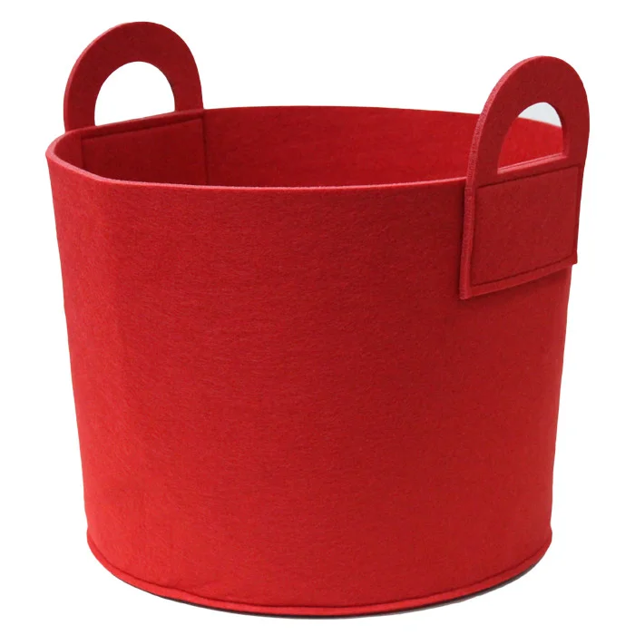 Korb, Aufbewahrungskorb, Roter Korb, Filzkorb, Tragegriff