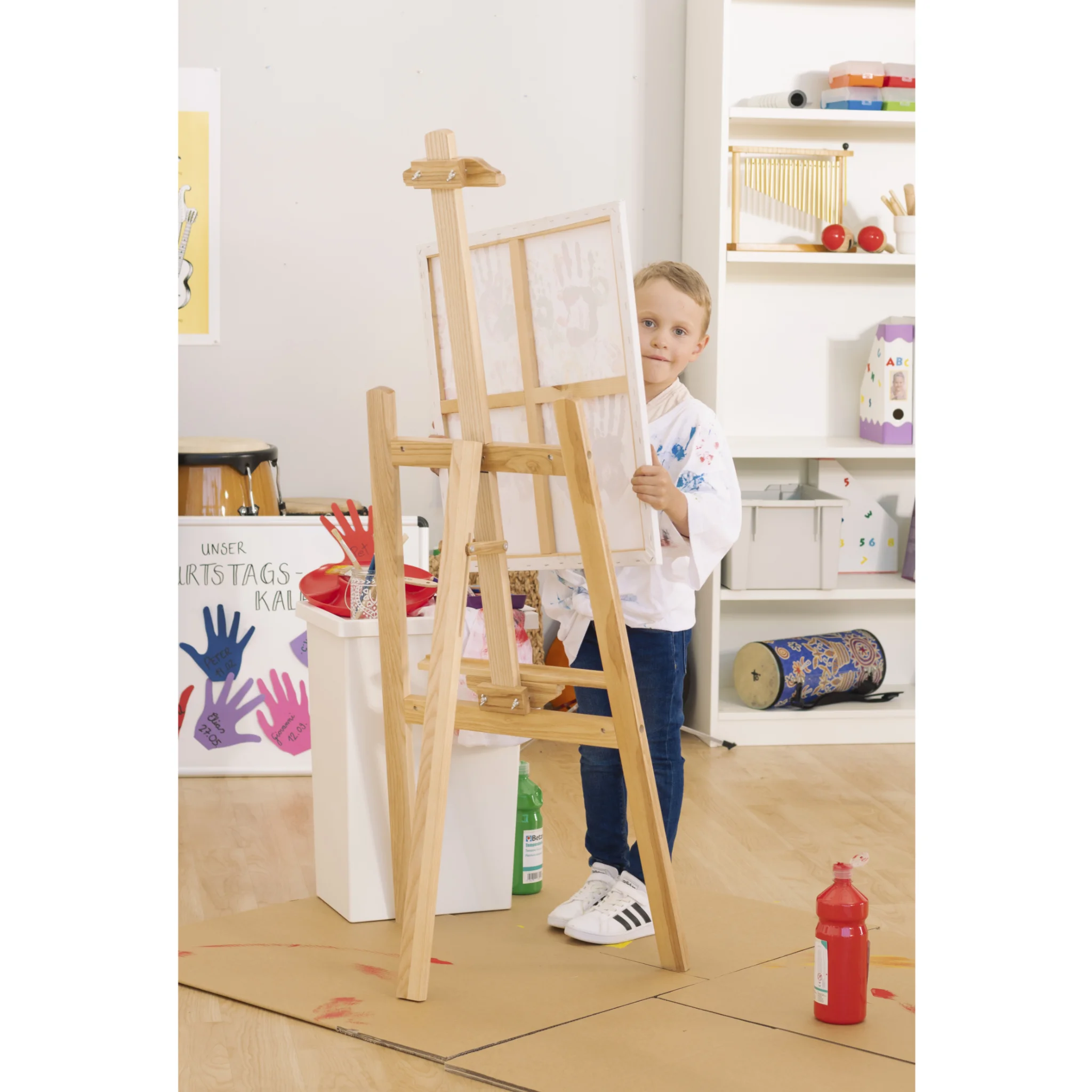 Kinderatelier, Staffelei, Holz, Kunstwerkzeug, Malfarben