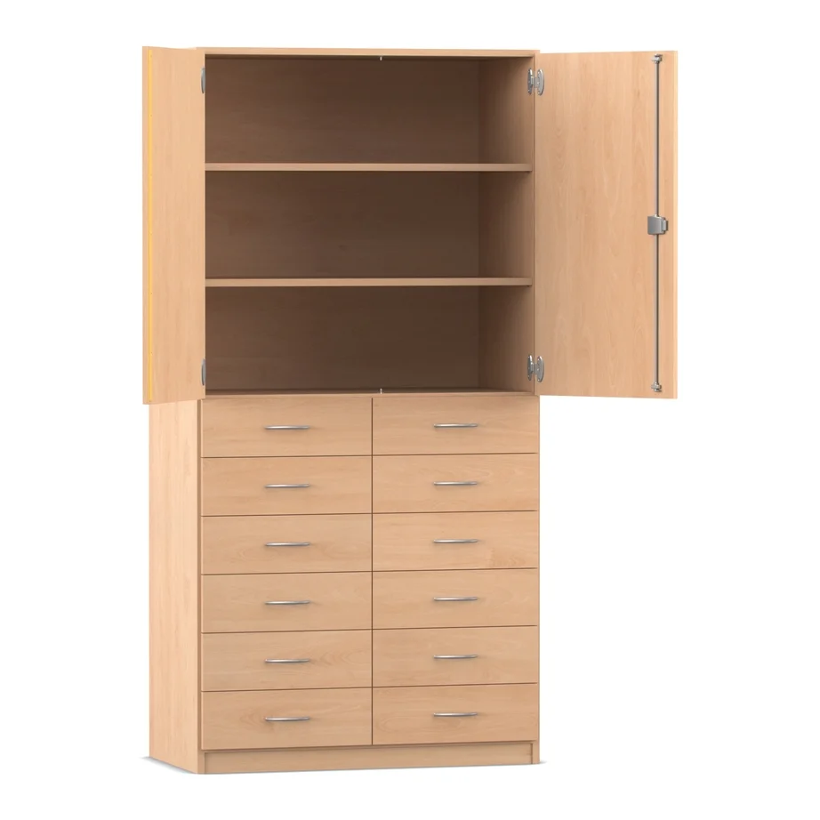 Kleiderschrank, Schrank, Schubladen, Holzlook, Doppelte Türen