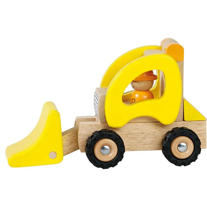 Holzspielzeug, Kleinfahrzeug, Schaufeltruck, Gelb, Kinderspielzeug