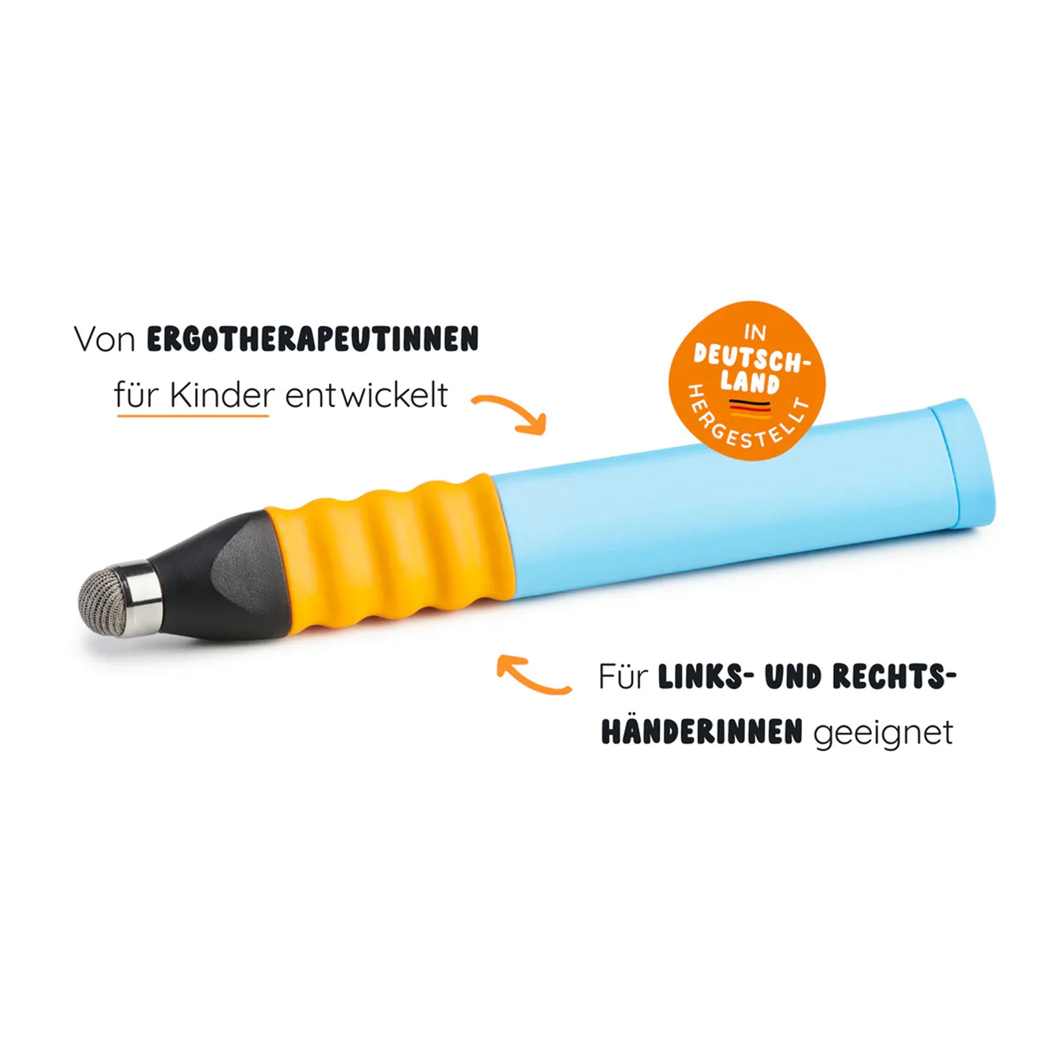 ergo-therapiegerät, gelb, blau, griff, teigig