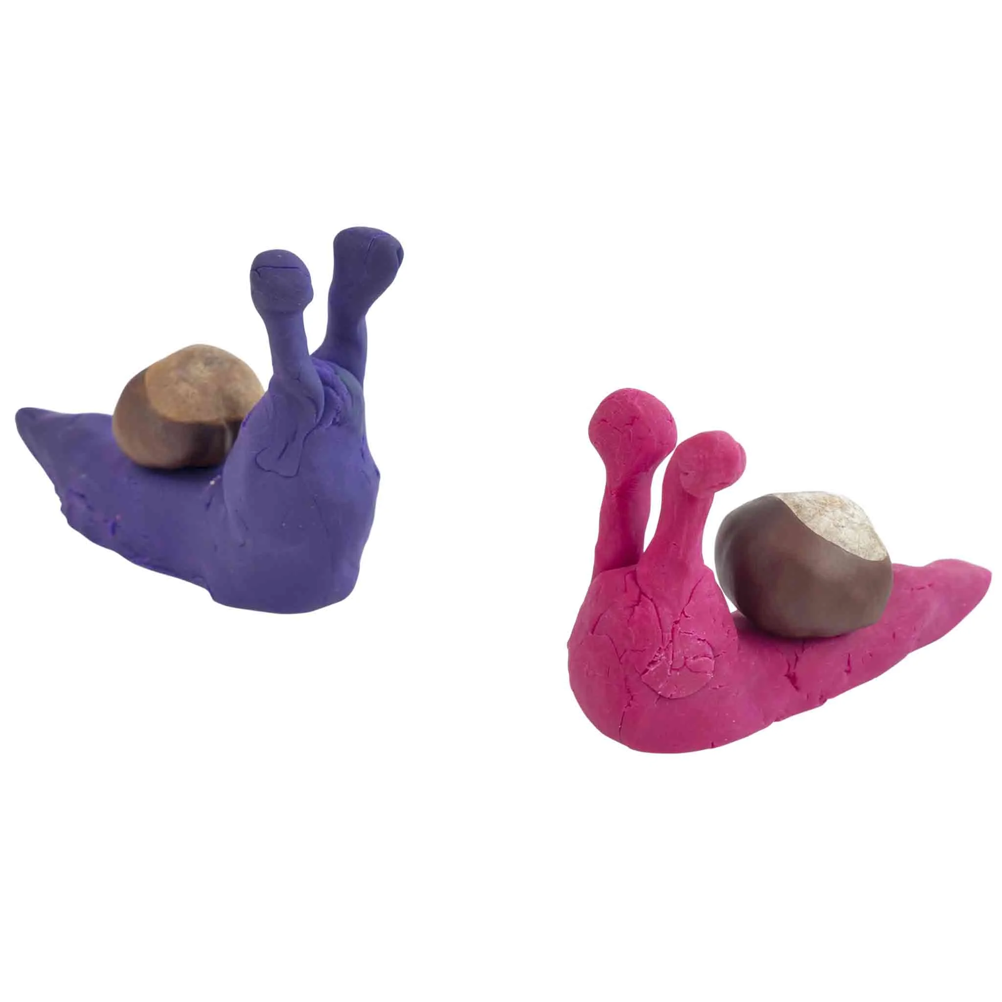 Schneckenfigur, Knetfigur, Schnecke, Modelliermasse, Farbig