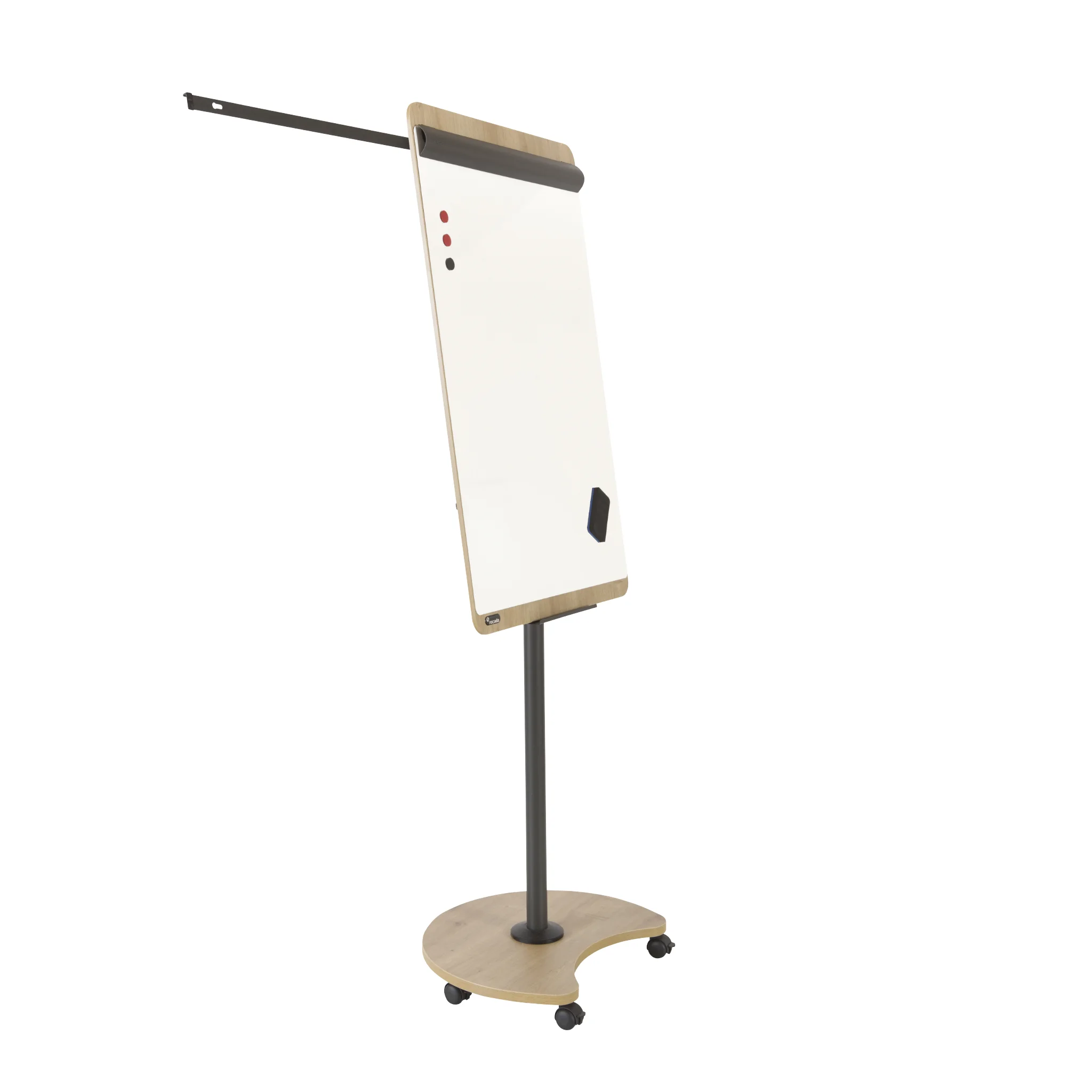 Whiteboard, mobiler Stand, rollbarer Sockel, Holzrahmen, abwischbare Tafel