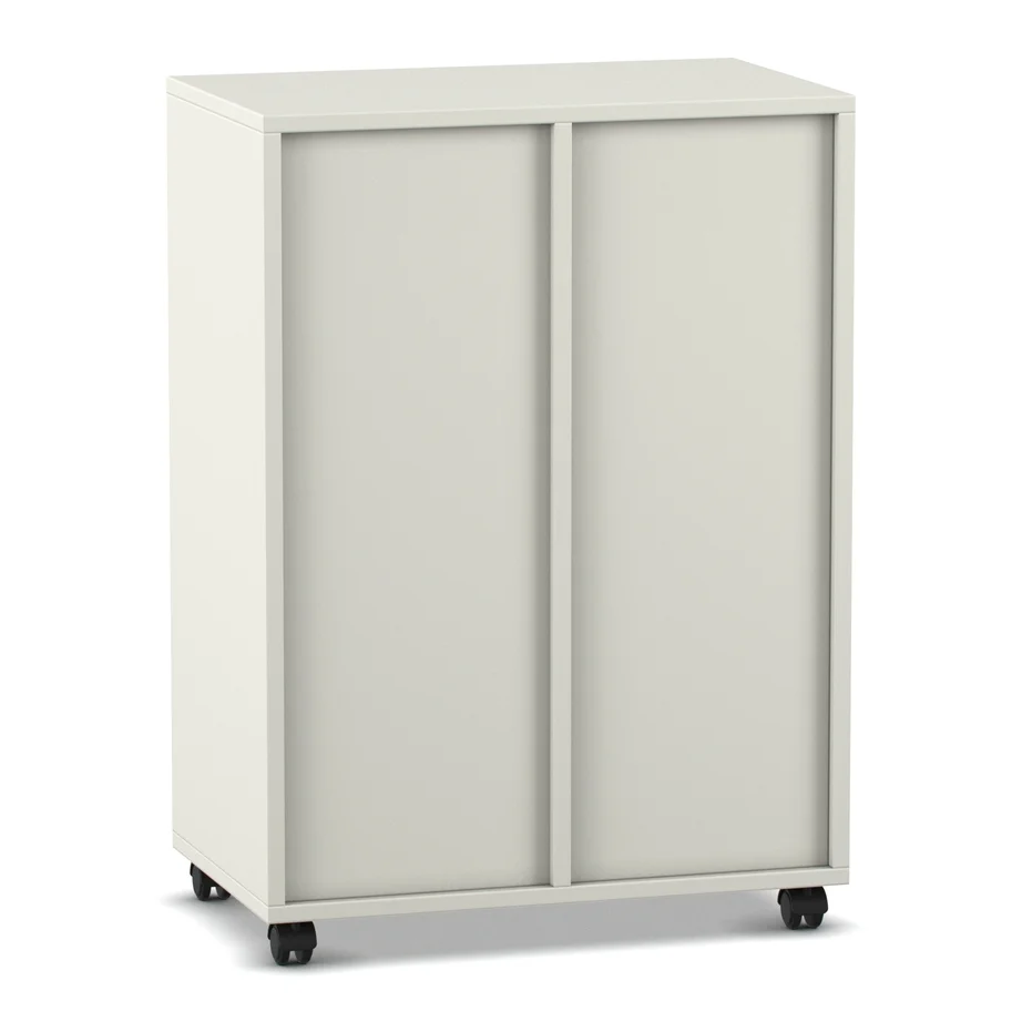 Schrank, Rollschrank, Schiebetüren, Weiß, Schrank mit Rollen