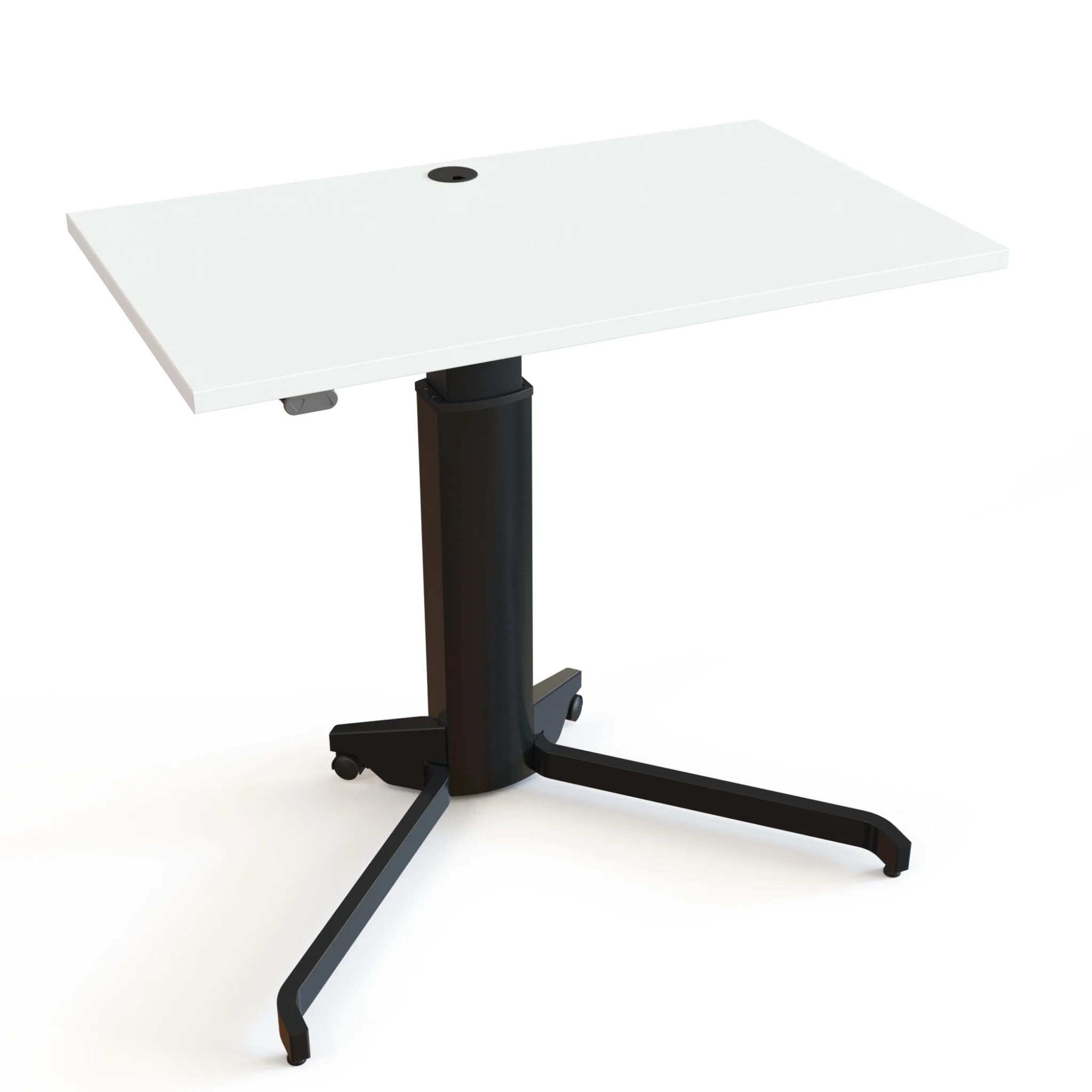Stehschreibtisch, Tischplatte, Verstellbarer Tisch, Rollbasis, Schreibtischbein