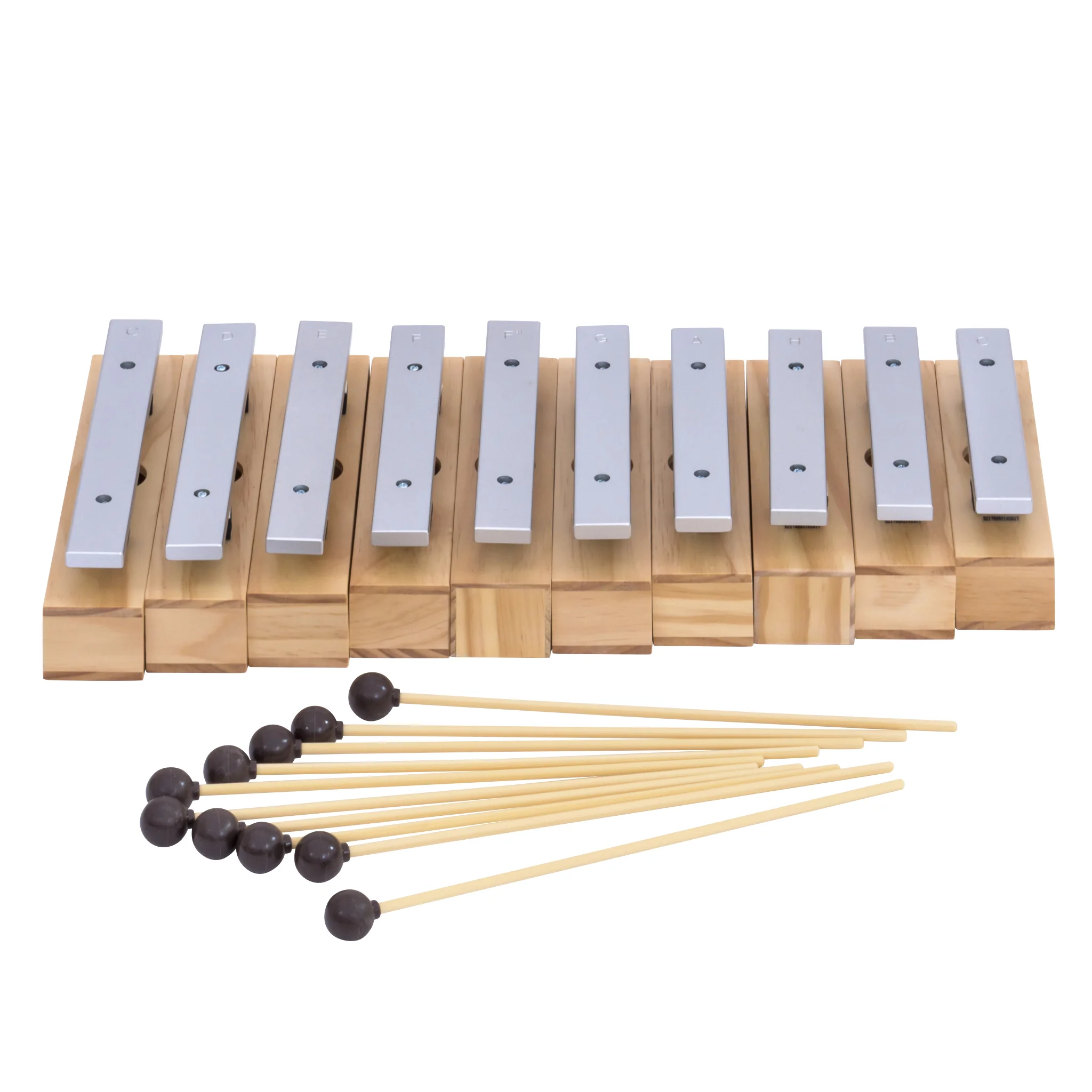 Xylophon, Holzblock, Metallbarren, Schlägel, Musikinstrument