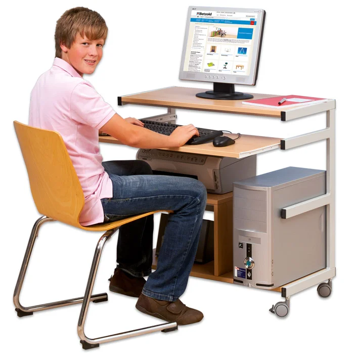 Computer desk, Desktop-Setup, PC-Tower, Monitor, Tastatur