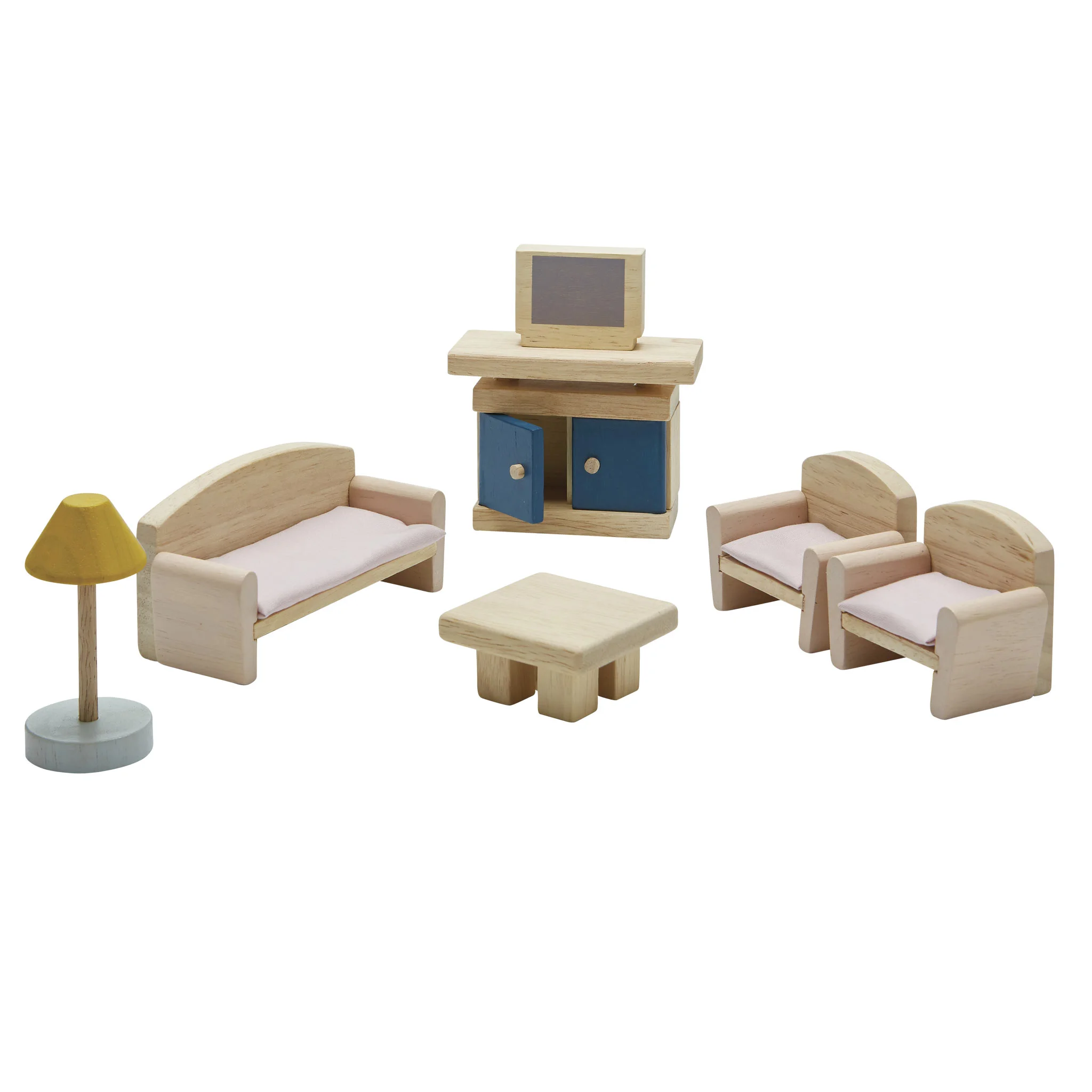 Holzspielzeug, Wohnzimmer-Set, Miniaturmöbel, Kinderzimmer, Puppenhaus